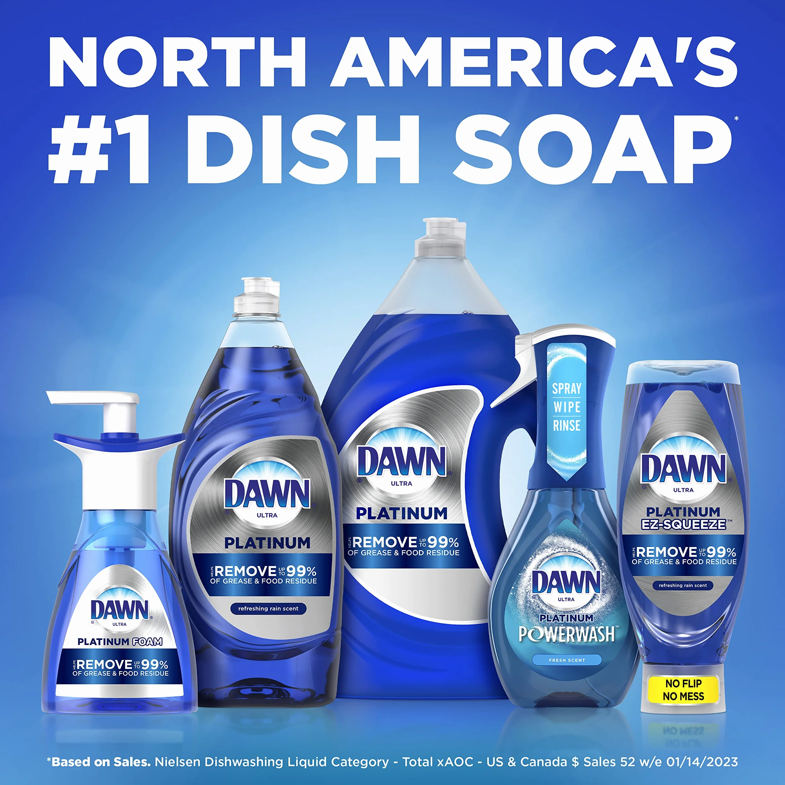 Dawn Ultra Platinum Foam pianka do mycia naczyń, zapach Fresh Rapids, 300 ml (opakowanie może się różnić)
