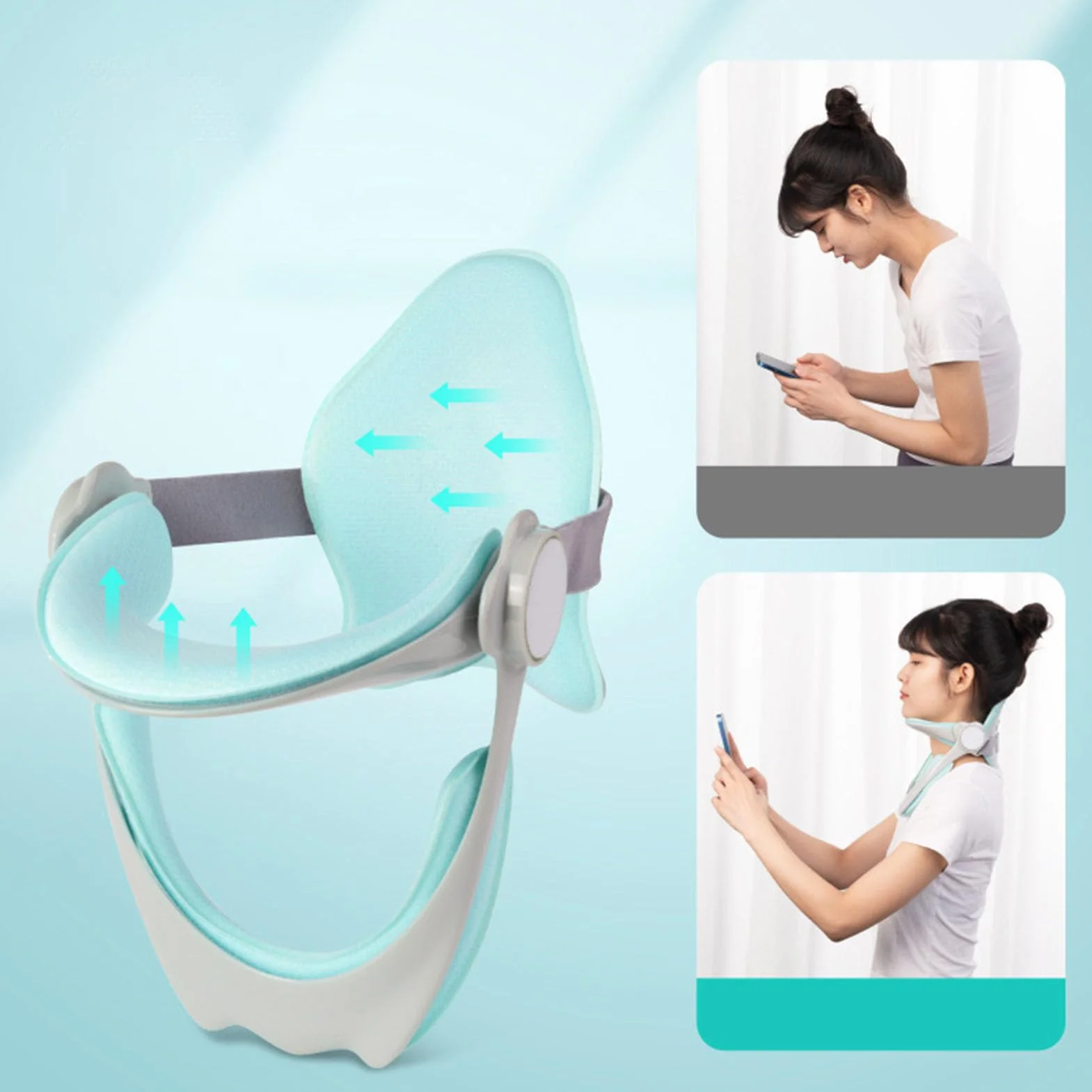 Regulowany stabilizator karku 360° korektor postawy oddychający materiał