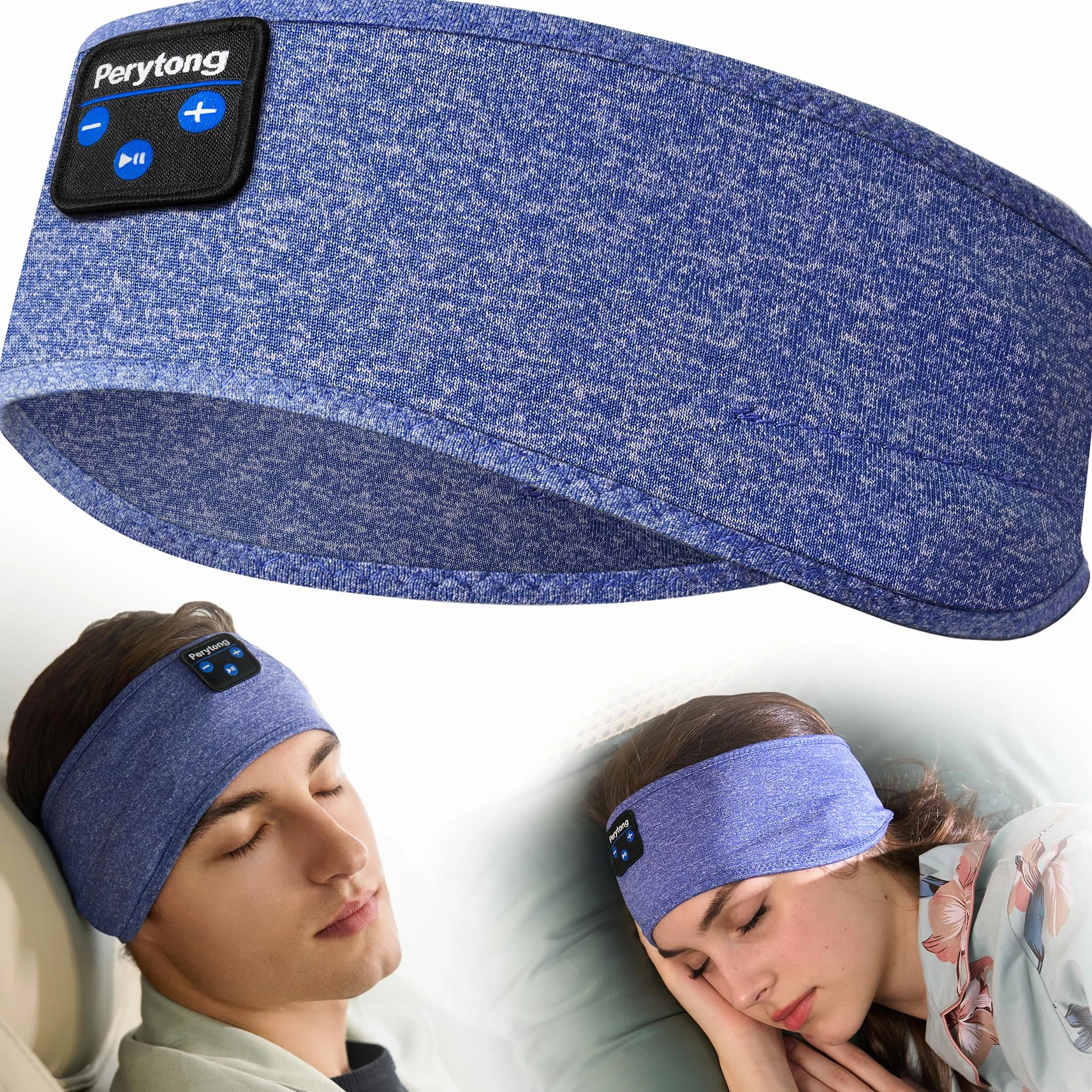 Perytong Słuchawki do spania Bluetooth Opaska na głowę Ultra-miękki pałąk dla śpiących z boku