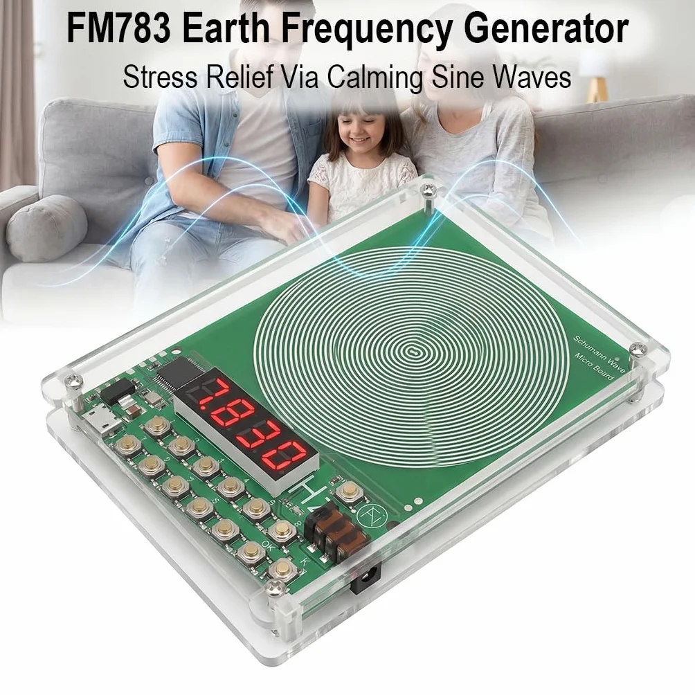 Generator częstotliwości Schumann 7,83 Hz, regulowany od 0,01 Hz do 10000 Hz z akrylową obudową fali sinusoidalnej o bardzo niskiej częstotliwości, łagodzący stres, relaks, medytacja snu Yog