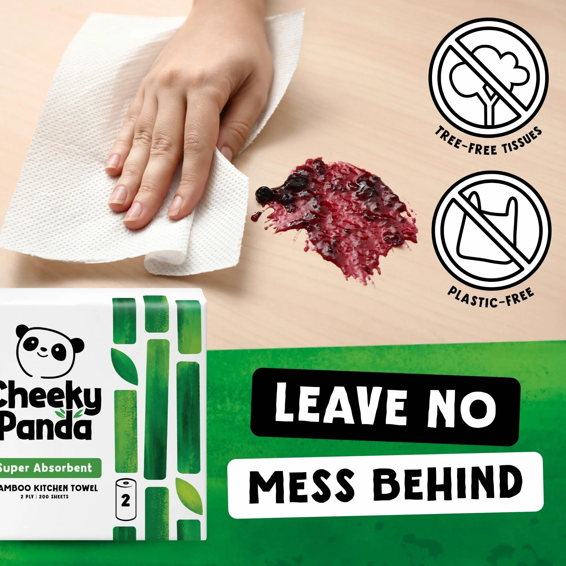 The Cheeky Panda Bamboo Touch Ręcznik Papierowy, 2 Sztuki