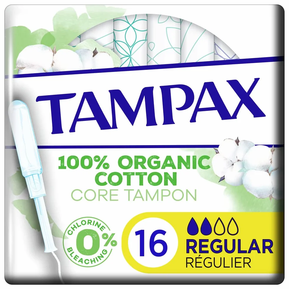 Tampax Komfort Bawełny 100% Organiczny Zwykły Tampon 16 Sztuk