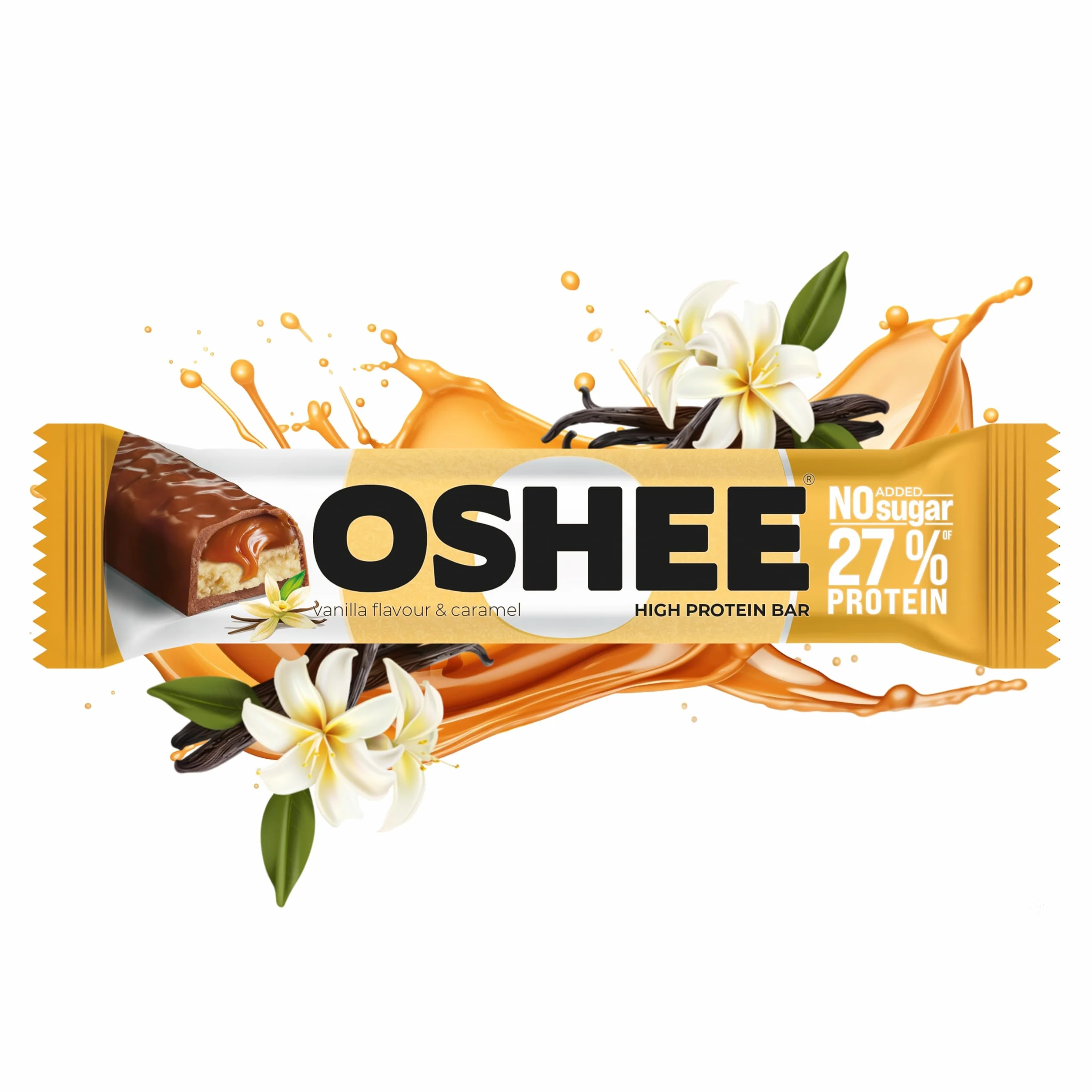 Baton proteinowy Oshee wanilia i karmel 49g (12 sztuk)