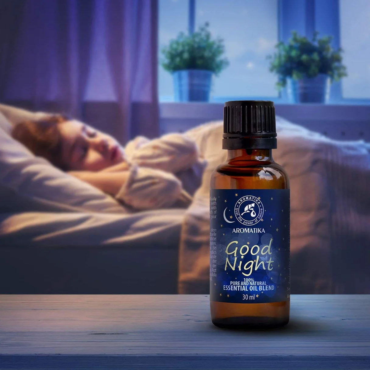 Good Night Sleep Essential Oil 30ml - The Mix of Lavandula Angustifolia - Salvia Sclarea Flower Oils - Glass Bottle - for Calming - Beauty - Aromatherapy - Relaxation - Massage