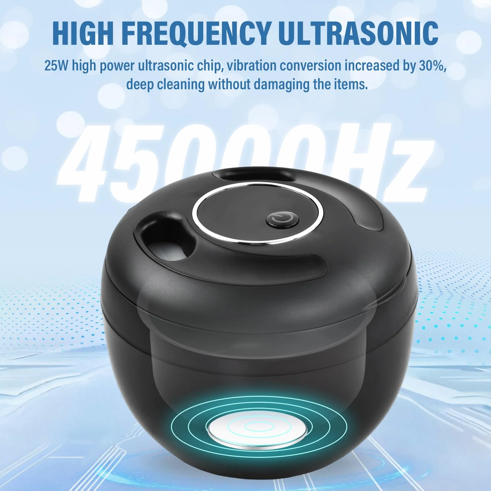 Ultrasonic Retainer Cleaner ultradźwiękowe urządzenie do czyszczenia zębów 45 kHz z promieniowaniem UV 25 W, ultradźwiękowe urządzenie do czyszczenia szyn dentystycznych, protez, kolor czarny