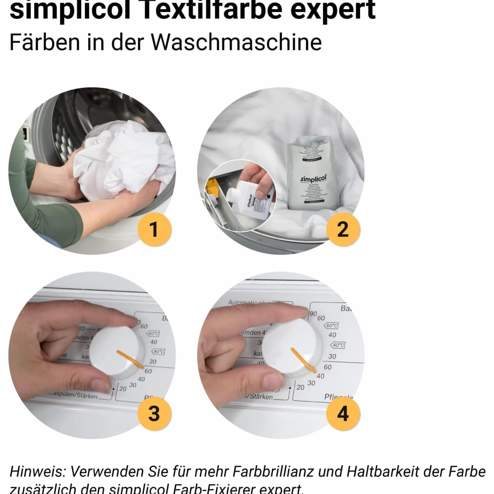 Simplicol Textilfarbe Expert Kombipack Mitternacht-Schwarz 1718 für Waschmaschine