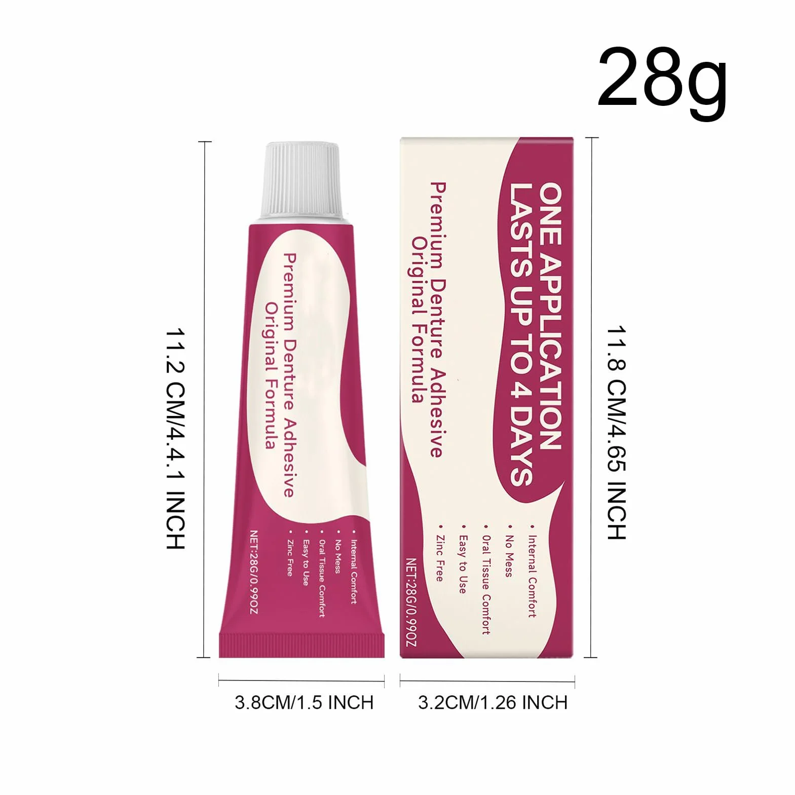 Klej do protez 28 g samoprzylepny naturalny do sztucznych zębów