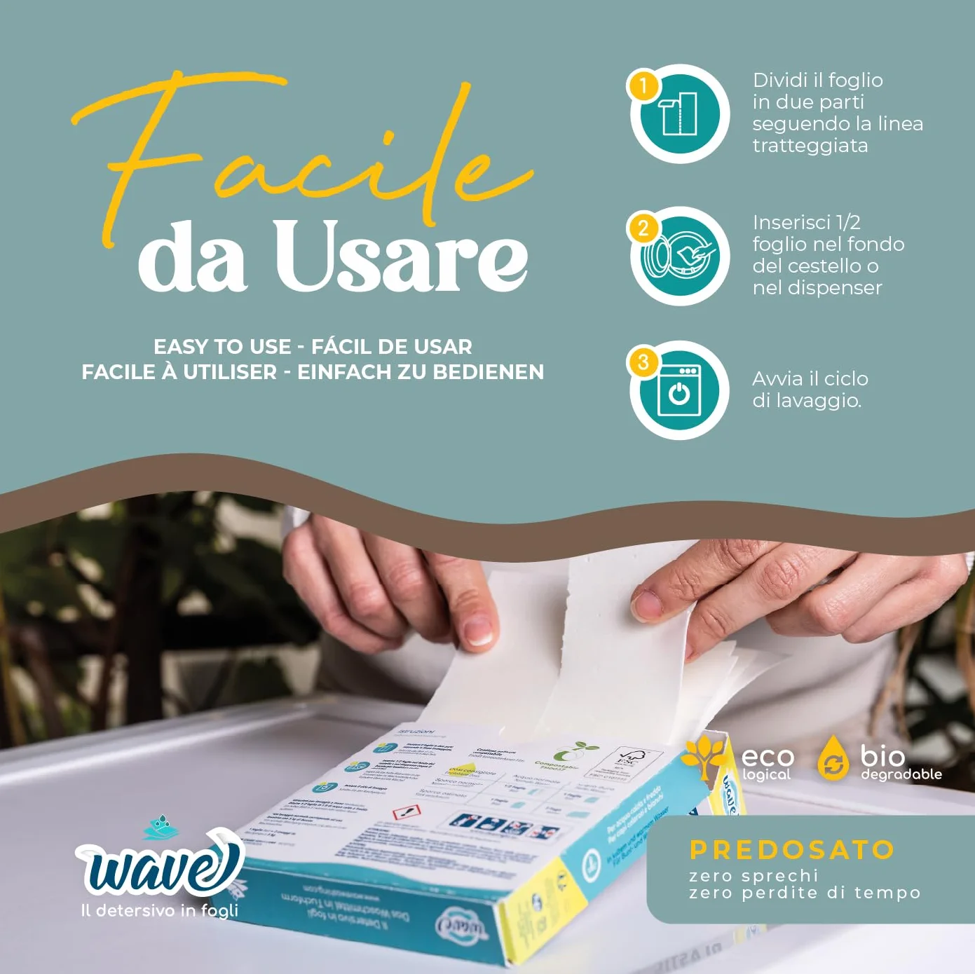 Wave Washing Classic Box środek piorący na liściach 32 cykle prania biodegradowalny
