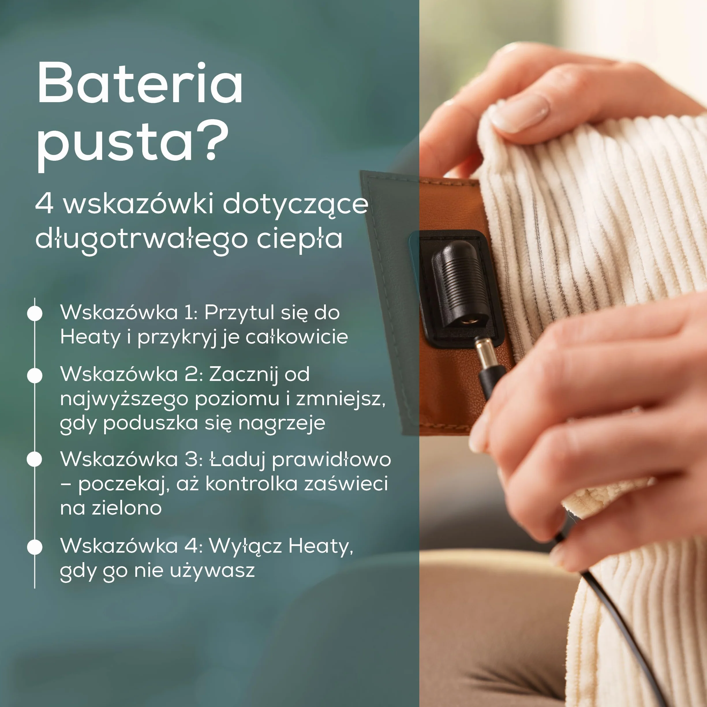 Beurer Heaty Poduszka elektryczna, bezprzewodowa poduszka elektryczna, z automatycznym wyłączaniem i 3 ustawieniami temperatury, z szybkim nagrzewaniem, ciemnozielona