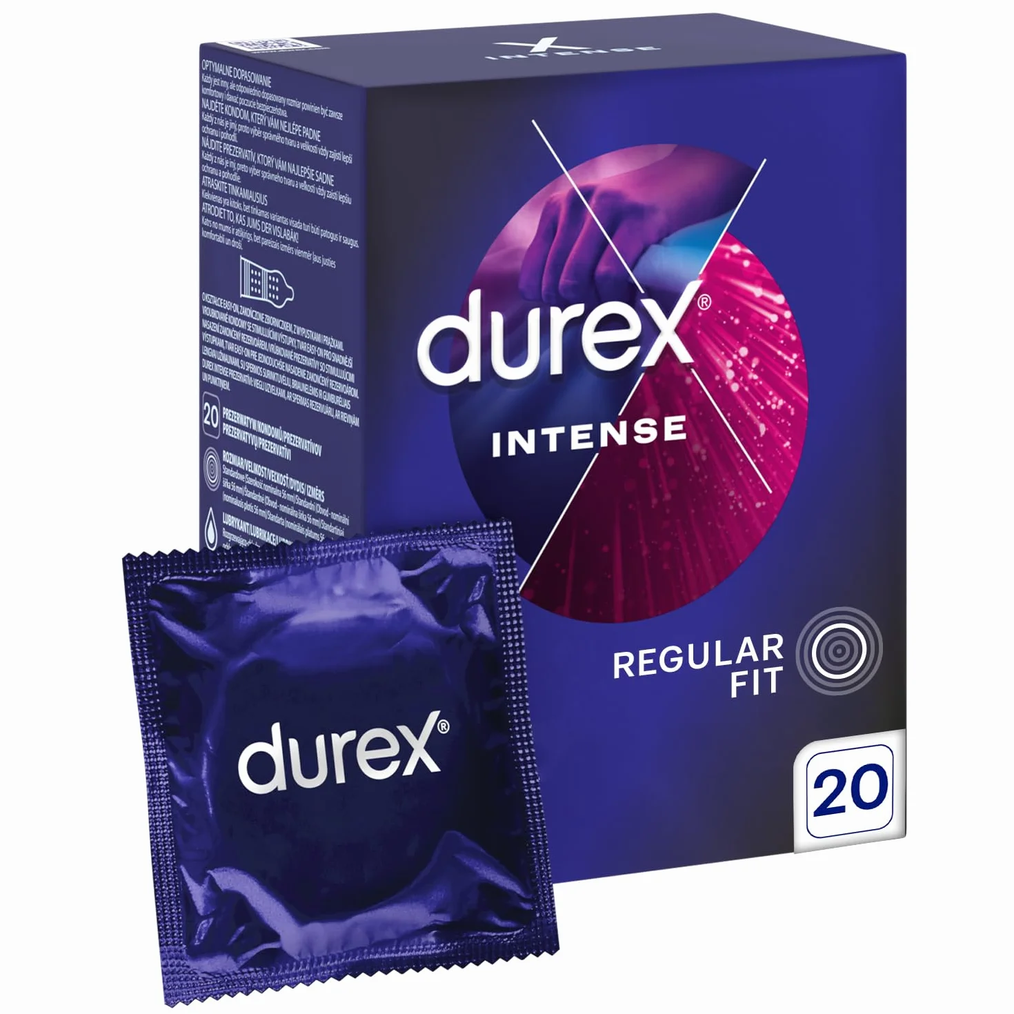 Durex Intense Prezerwatywy z wypustkami i prążkami 20 szt