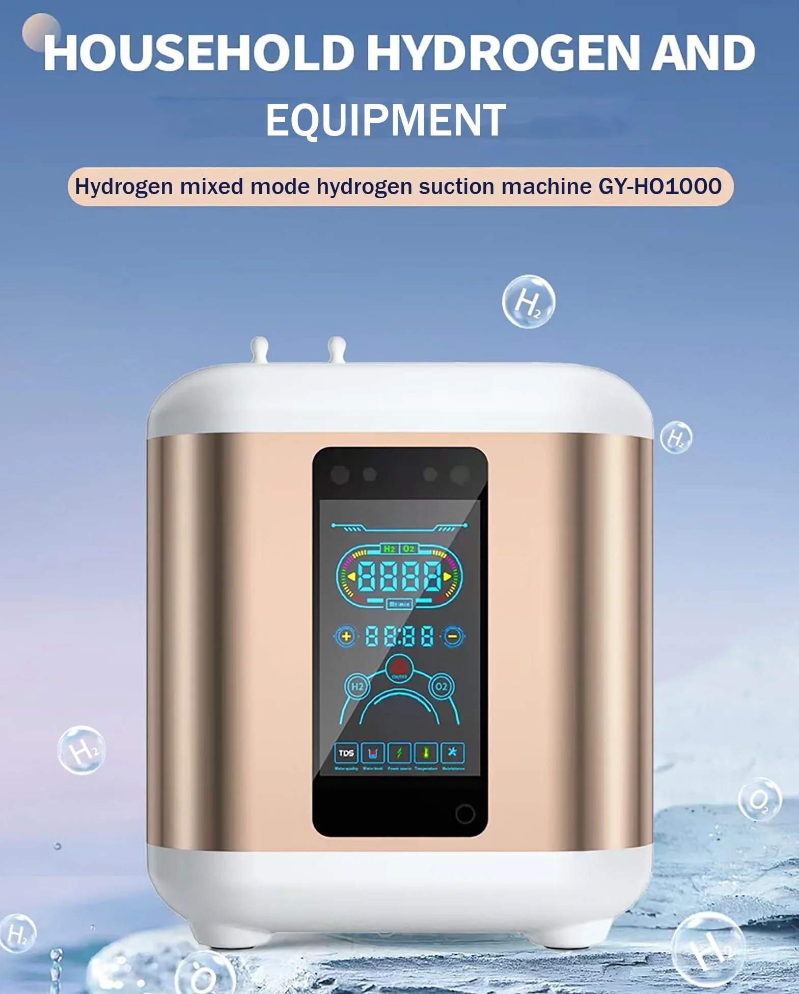 Przenośny inhalator wodorowy 2 w 1 Gold 600ml/min z separacją i funkcją pulsacyjną
