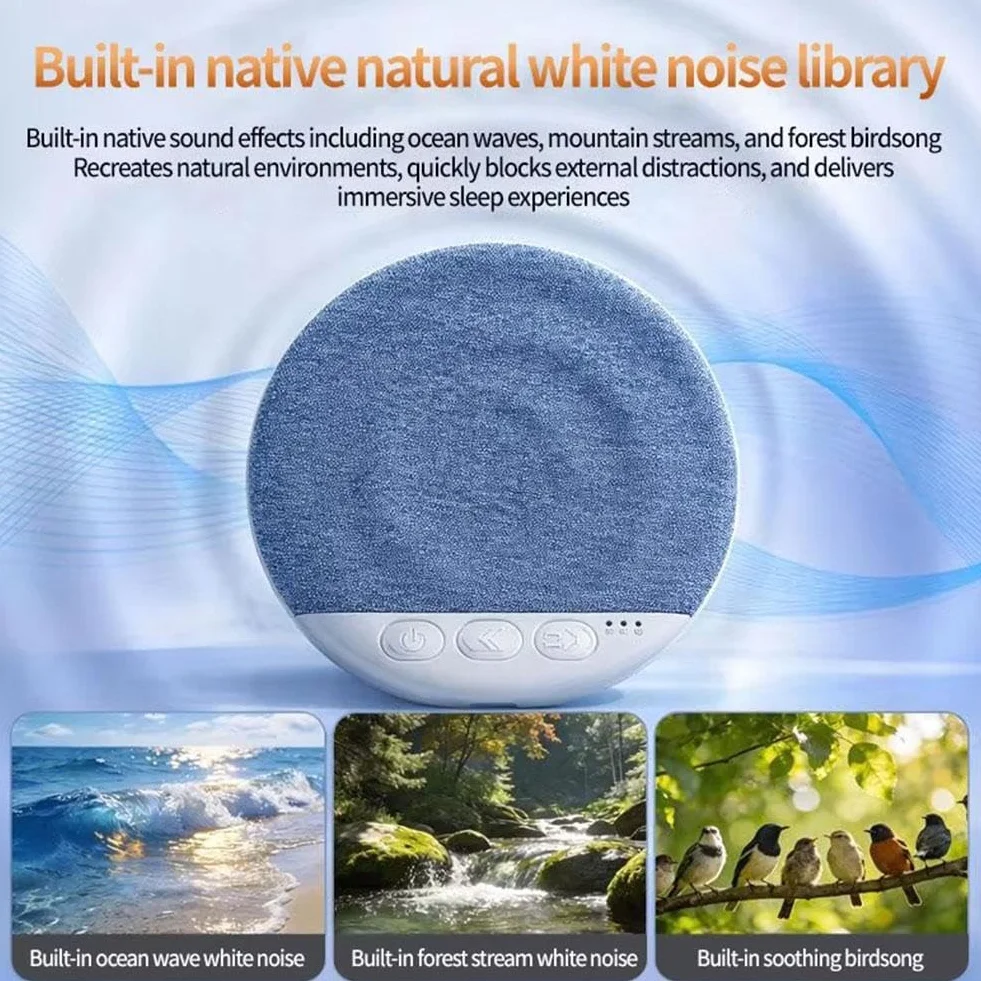 Głośnik Bluetooth do spania mini przewodnictwo kostne biały timer hałasu