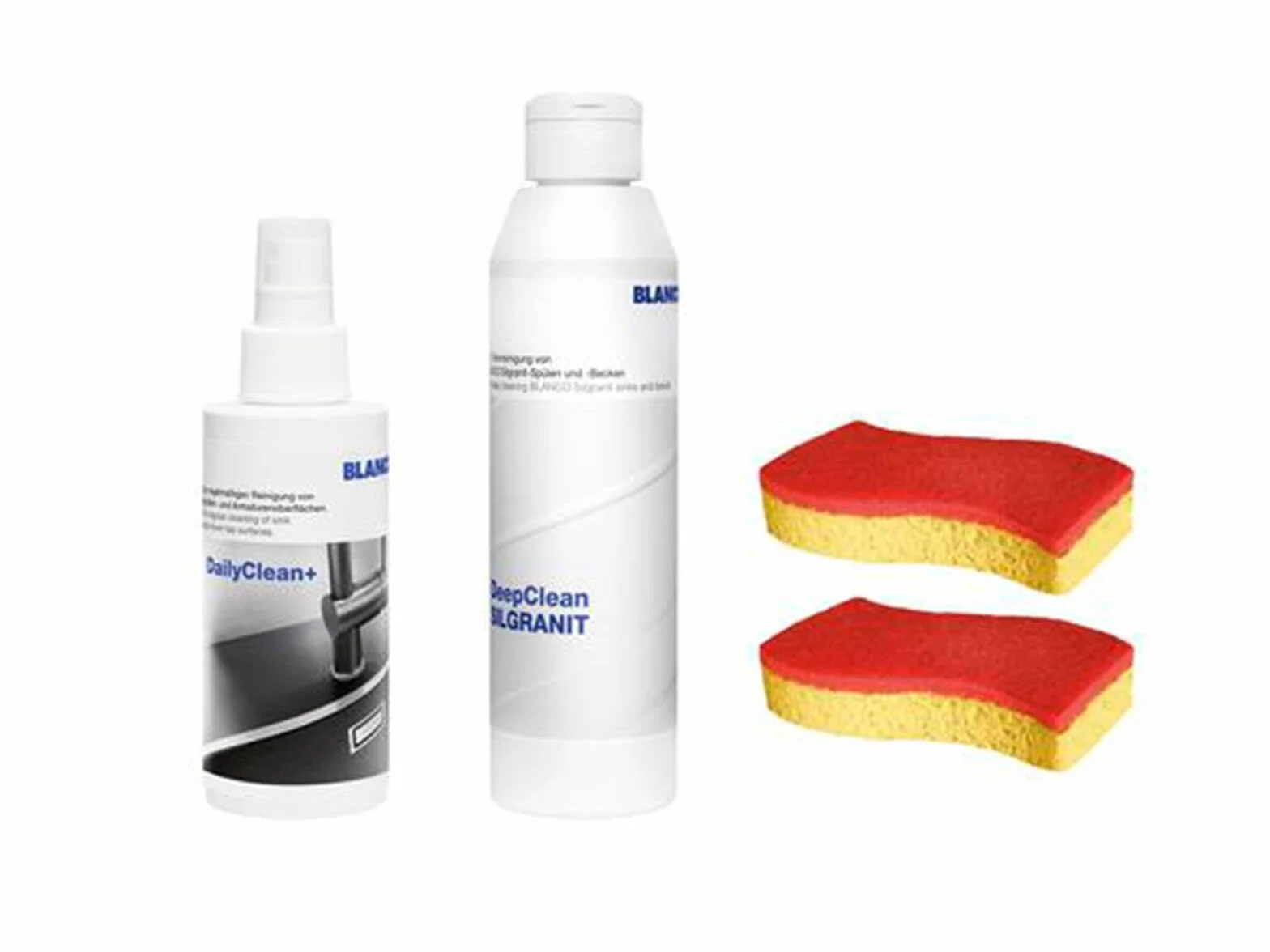 BLANCO DeepClean zestaw silgranitowy środek czyszczący do zlewozmywaków DailyClean+DeepCleanSILGRANIT z gąbką Spontex