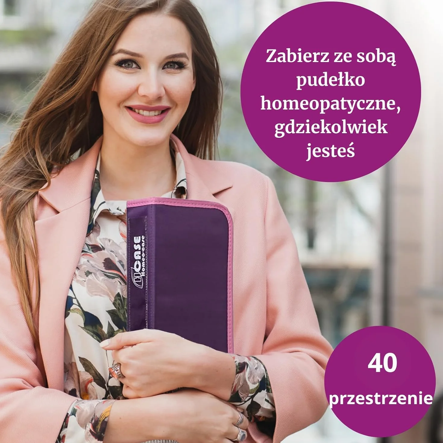 HOMEO-Case | Etui Homeopatyczne z 40 Przestrzeniami na Fiolki Boiron o Pojemności 4 Grama | Nie Zawiera Fiolków | śliwkowy