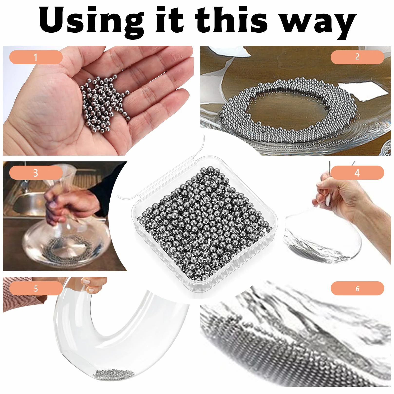 800 sztuk stalowych kulek czyszczących do butelek, stalowe kulki czyszczące do szklanych butelek, 4mm metalowe kulki do czyszczenia dekanterów, karafek, wazonów, dzbanoków na wino, czyszczenie kulek