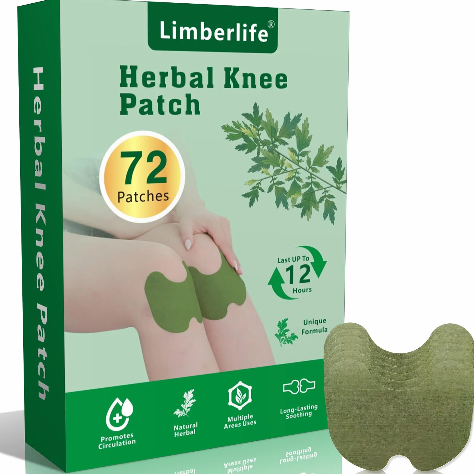 Pain Relief Patch, 72 sztuki łatek łagodzących ból kolana, samoprzylepne plastry rozgrzewające, plastry łagodzące ból, naturalne ziołowe łatki łagodzące ból kolan, pleców, karku