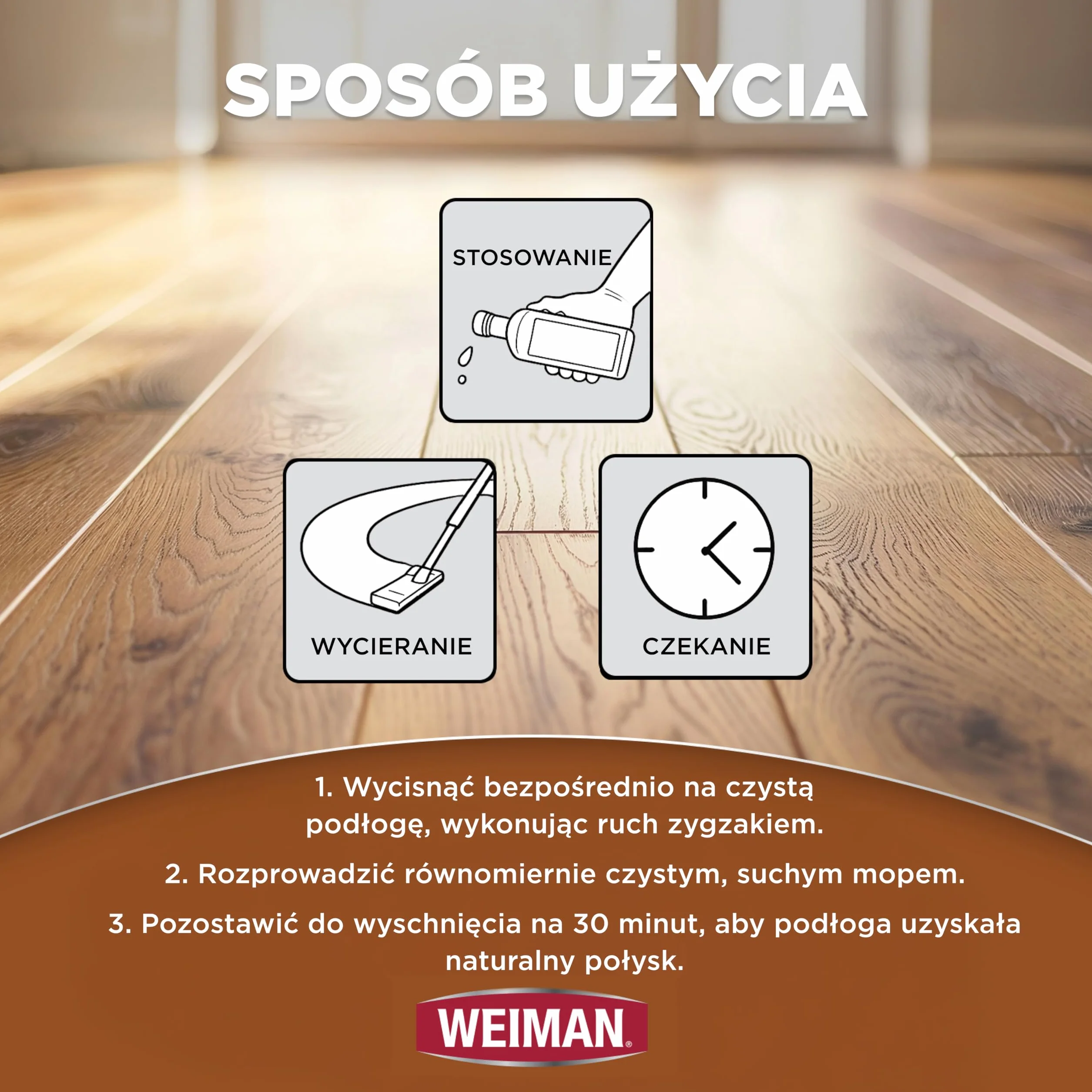 Weiman Hardwood Floor Polish and Restorer - Środek do czyszczenia i polerowania podłóg drewnianych - 946 ml - 2 sztuki