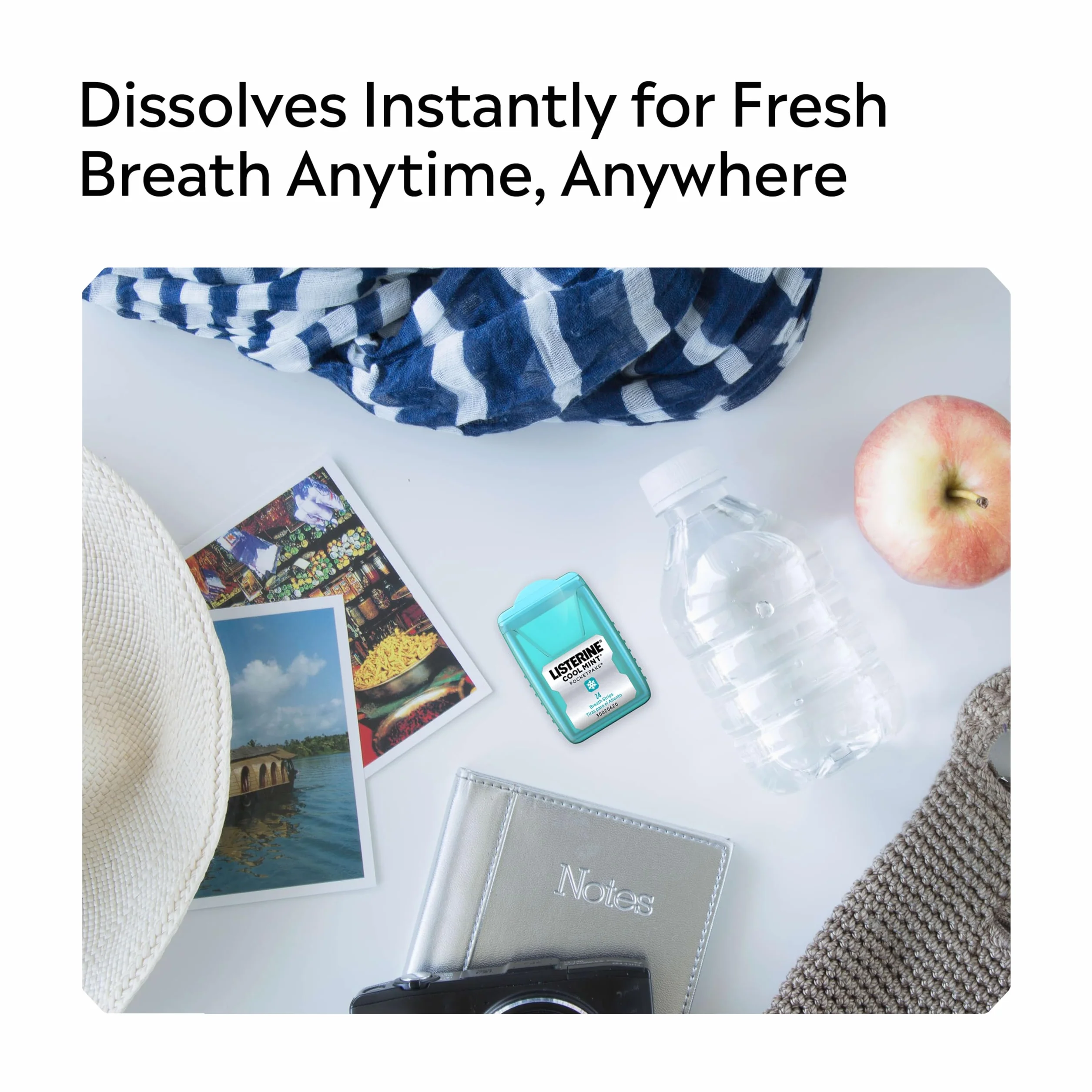 3 paski oddechowe Listerine PocketPaks, Cool Mint, dozowniki – dla chłodnego miętowego oddechu