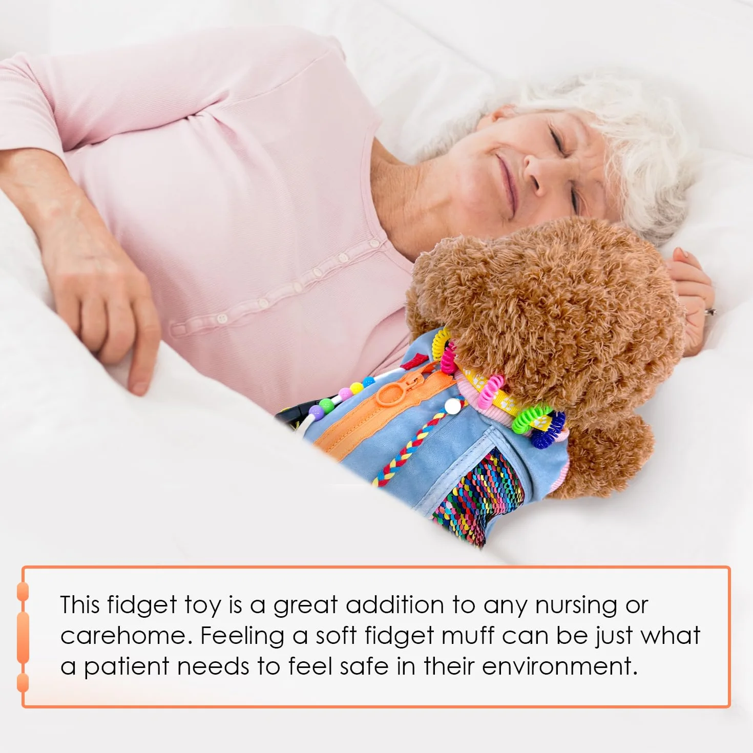 Fidget Blanket, koc dla osób starszych, koc z czujnikiem ruchu na demencję, prezent i do aktywności dla seniorów z chorobą Alzheimera lub demencją
