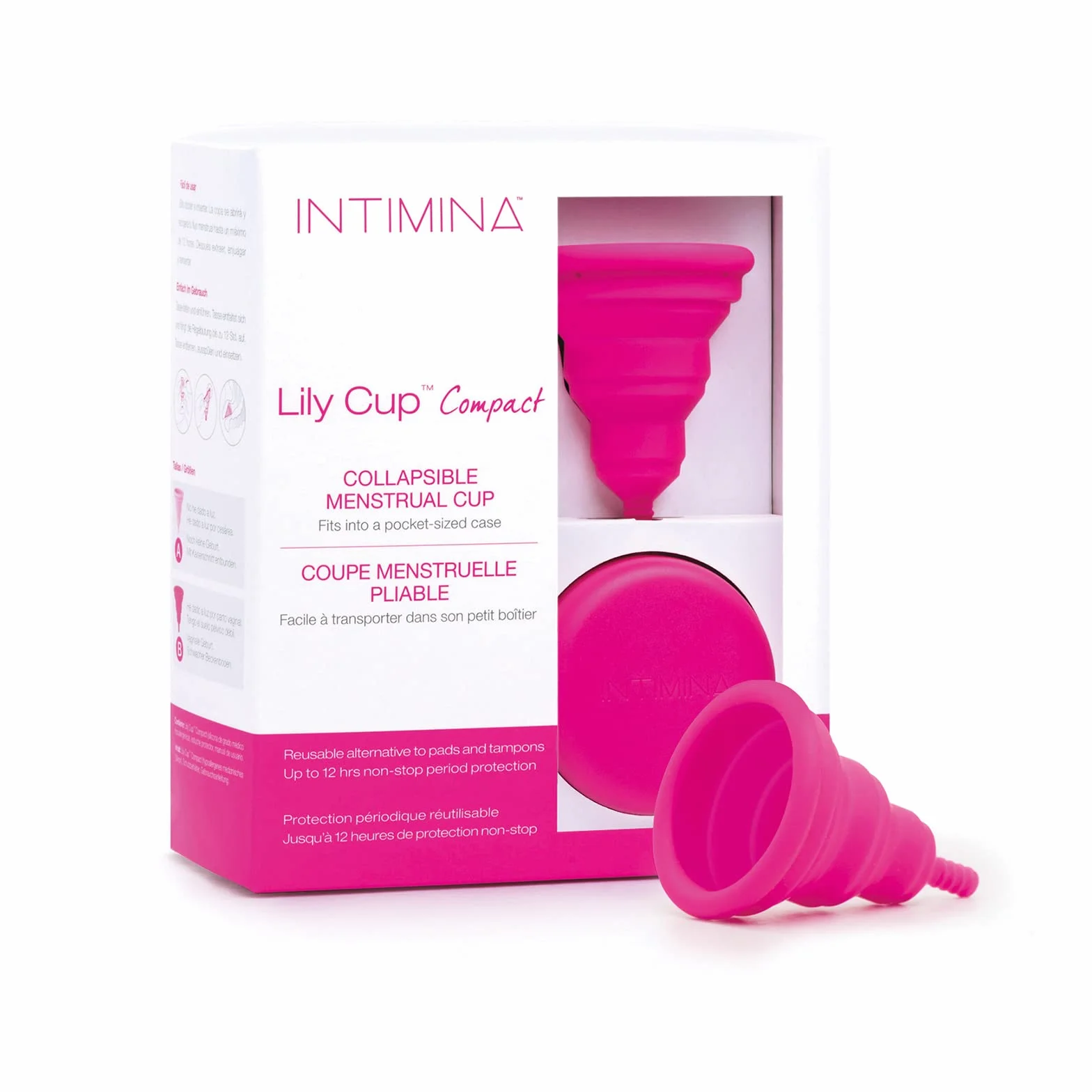 Intimina Lily Cup Compact Rozmiar B – mały, miękki kubek menstruacyjny z kompaktową konstrukcją, kompaktowy, mistrzostwo