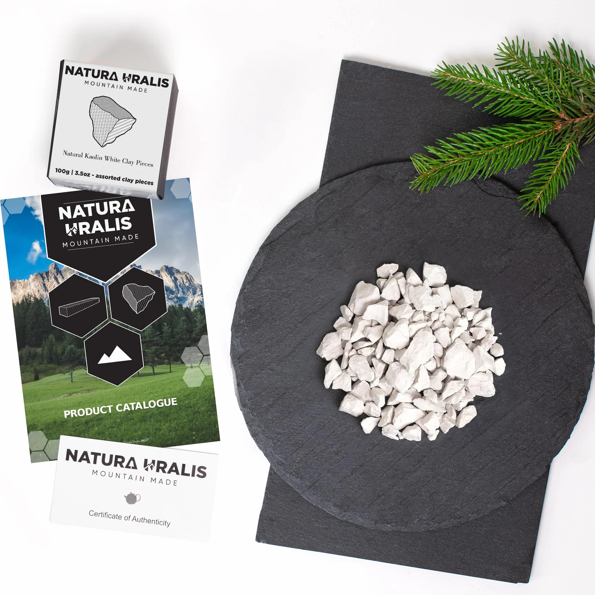 Natura Uralis Kaolinowa Biała Glina 100g Naturalna Biała Glina ASMR