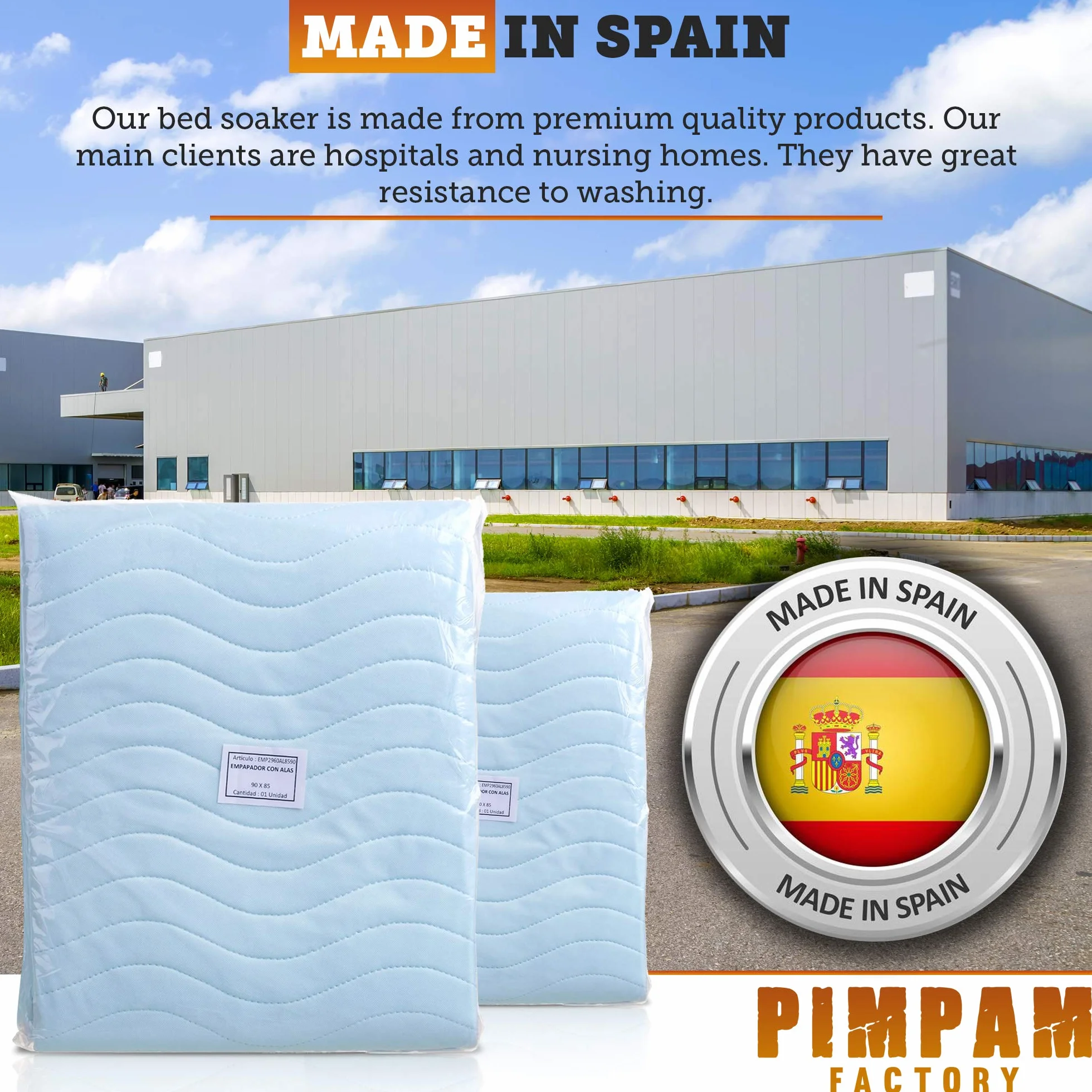 PimPam Factory Podkładki do łóżka dla dorosłych Zmywalne 90 x 85 cm 5 warstw - Wodoodporny podkładkę wielokrotnego użytku - Super chłonny ochraniacz na łóżko - podkładki dla niemowląt