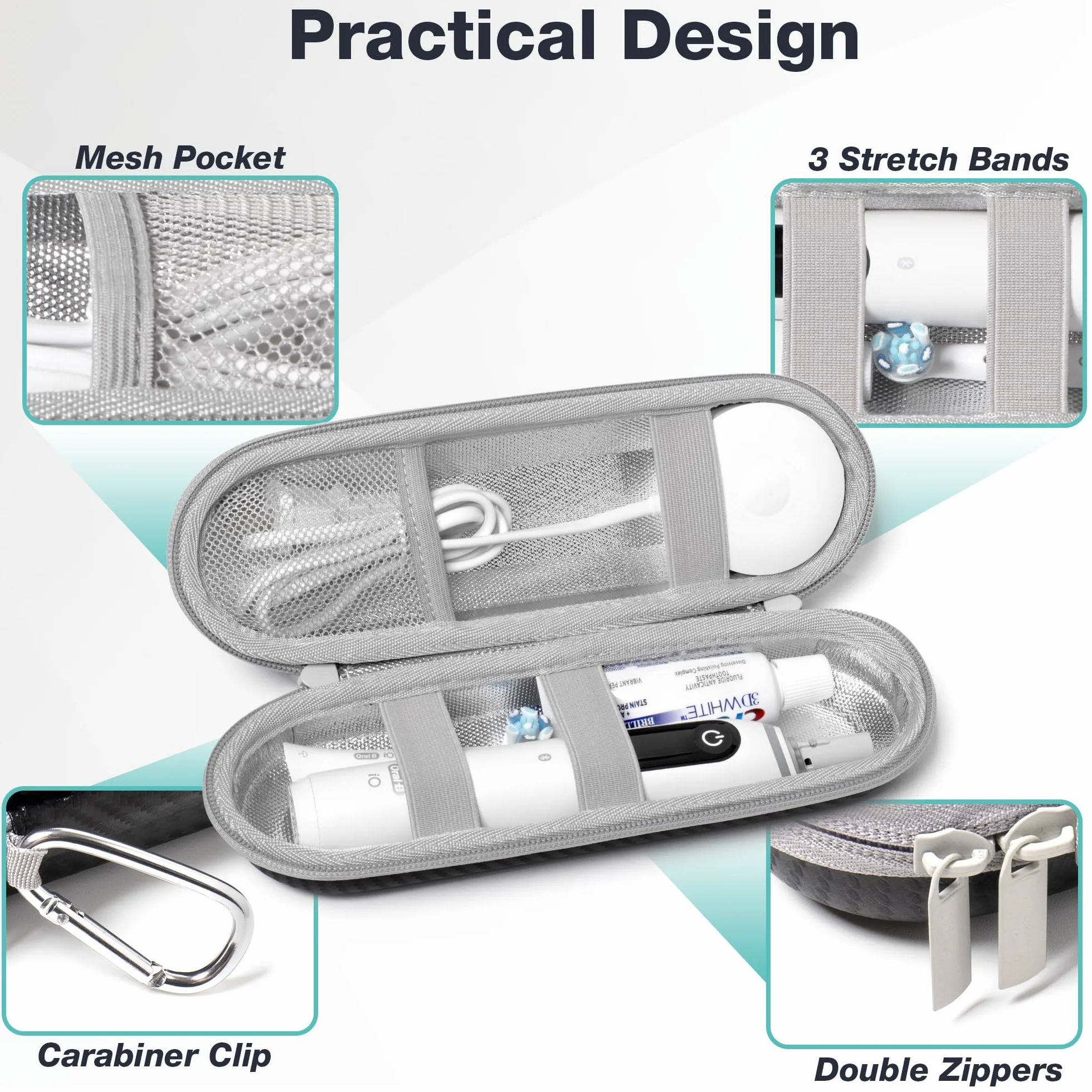Nincha Twardy futerak na elektryczną szczoteczkę do zębów do Oral-B iO/Pro/Smart Series Philips Sonicare