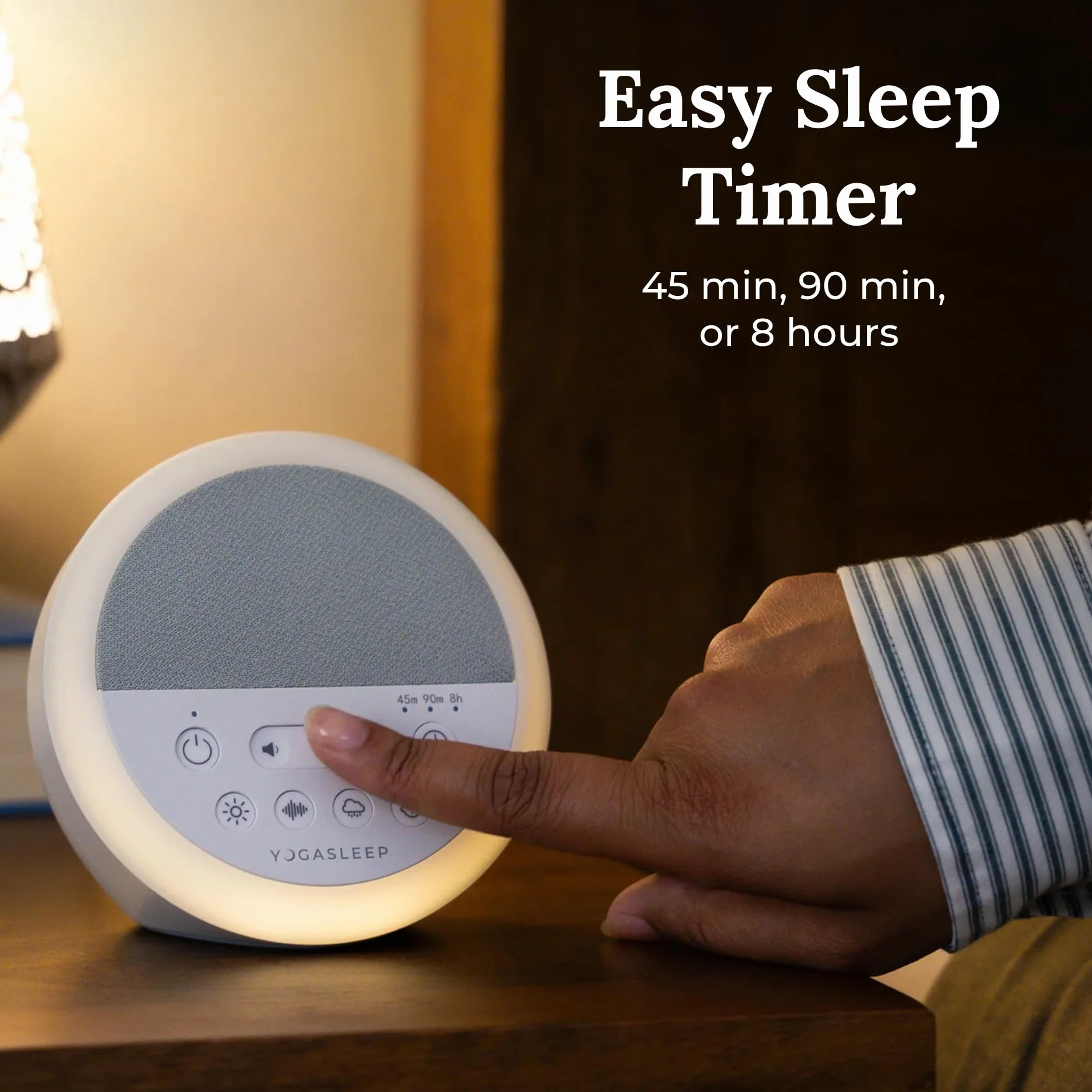 Yogasleep Nod White Noise Sound Machine z miękkim światłem nocnym i timerem snu, 20 opcji dźwięku, pomoc w zasypianiu