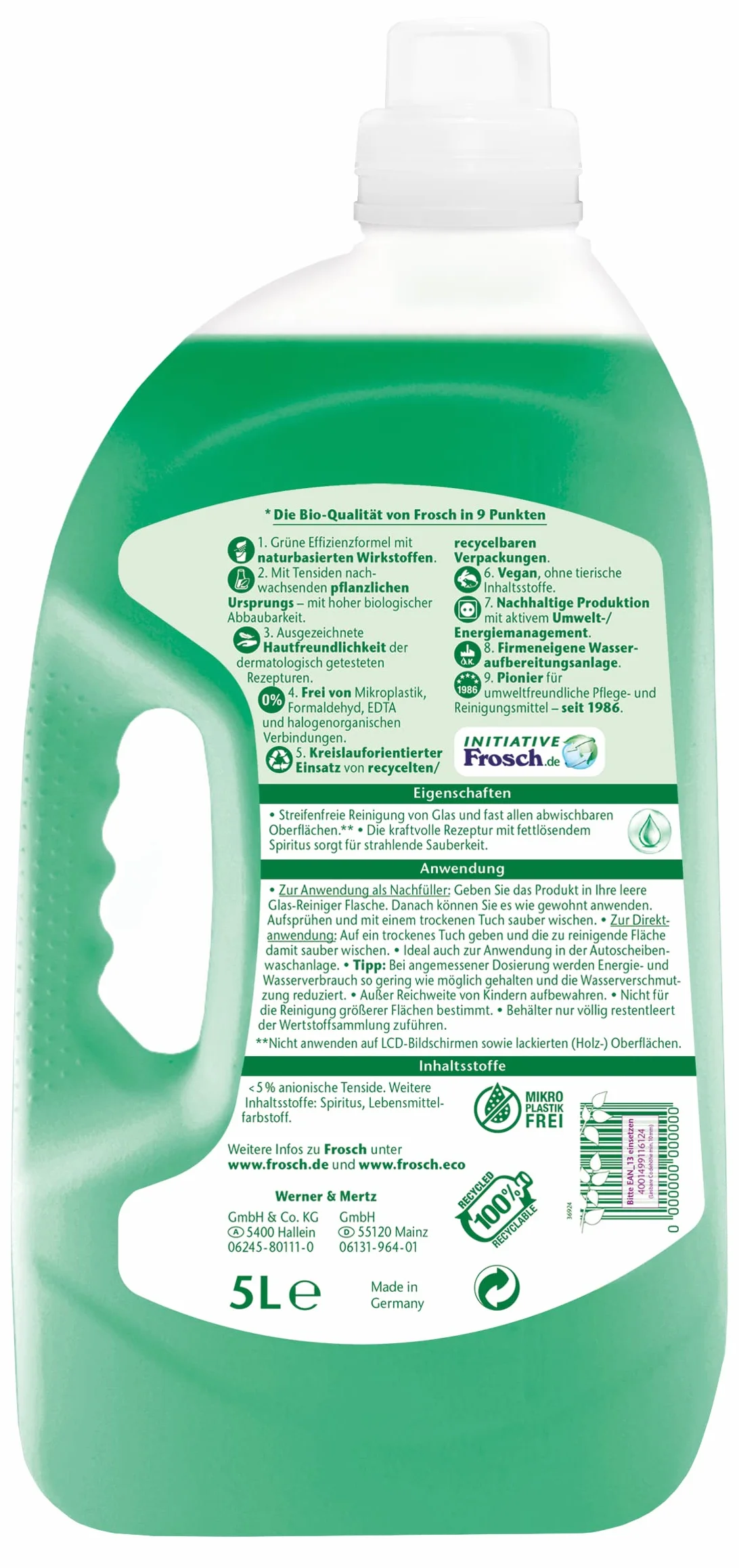 Frosch Spiritus środek do czyszczenia szyb 5000 ml