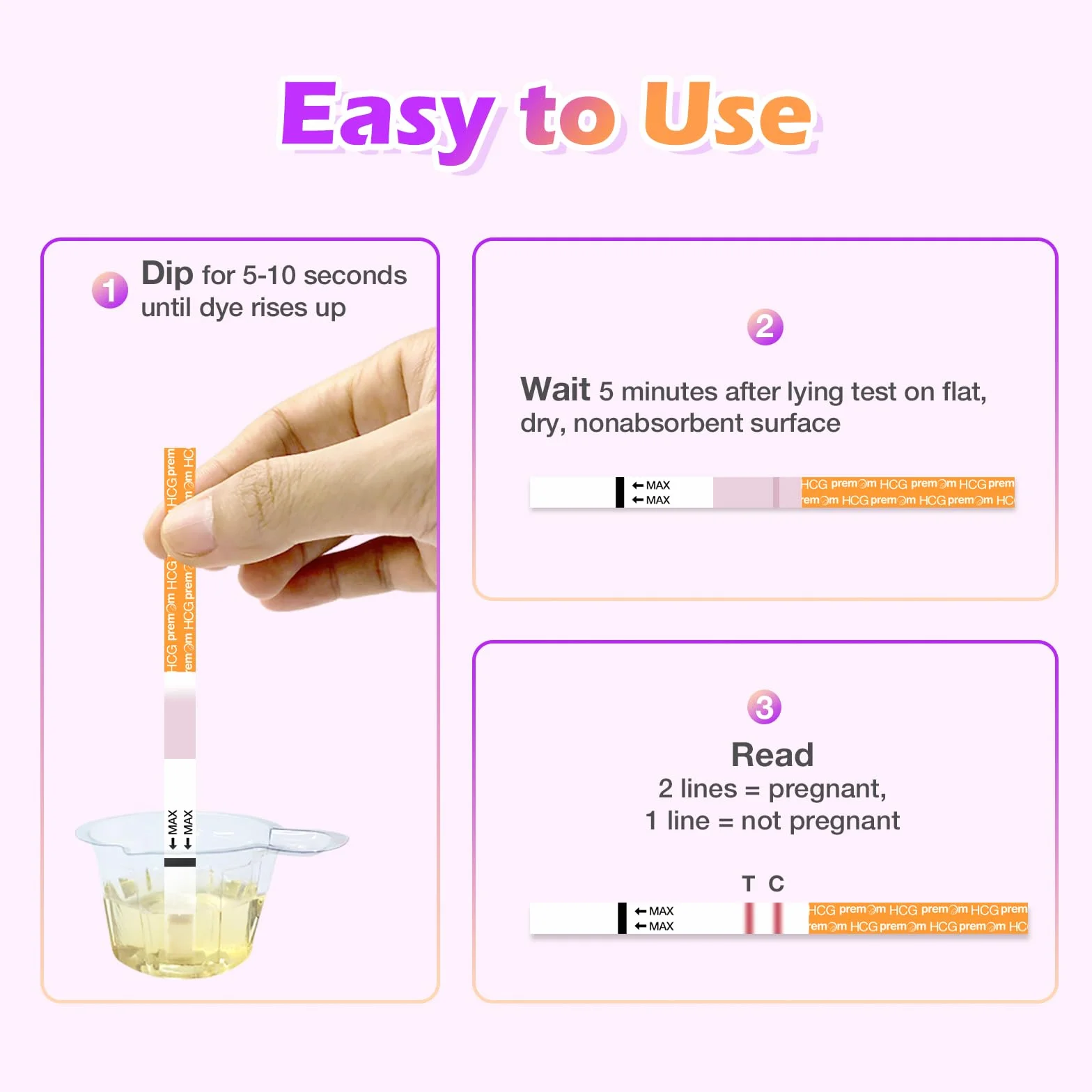 30 Premom Ultraczuły Test Ciążowy : Szybki test hCG 10 mIU/ml moczu z aplikacją Smart App Premom丨 Pasek z odczynnikami do wczesnej ciąży