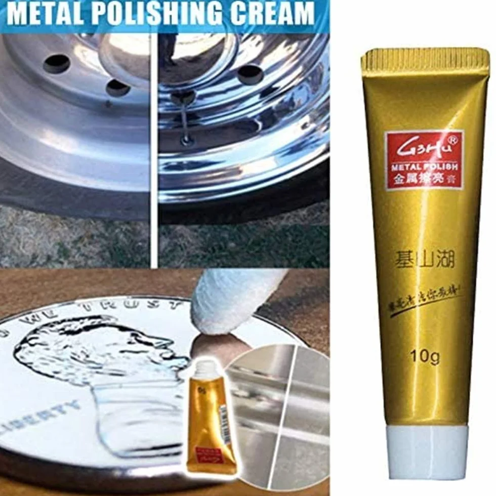 FIXINI All Metal Polish Cream - Premium Metal Polish - Krem do czyszczenia i polerowania do srebra wysokiej próby, złota, mosiądzu, chromu, miedzi i innych metali - pasta do metalu - Szybkie skuteczne