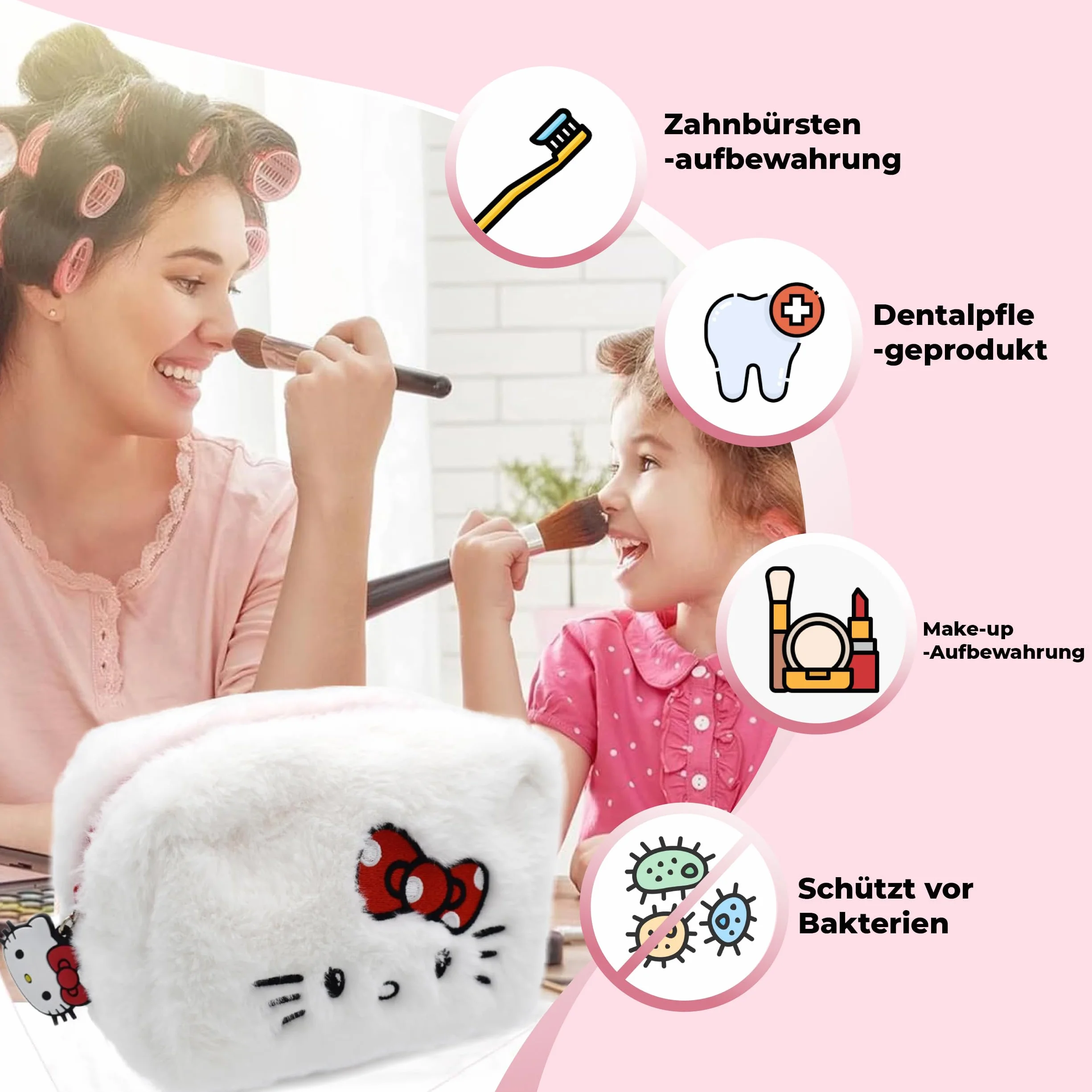 Etui na szczoteczkę do zębów - Praktyczne i stylowe etui na szczoteczkę do zębów - 22 x 2 x 7 cm - Piórnik, Torba podróżna, Hello Kitty V2