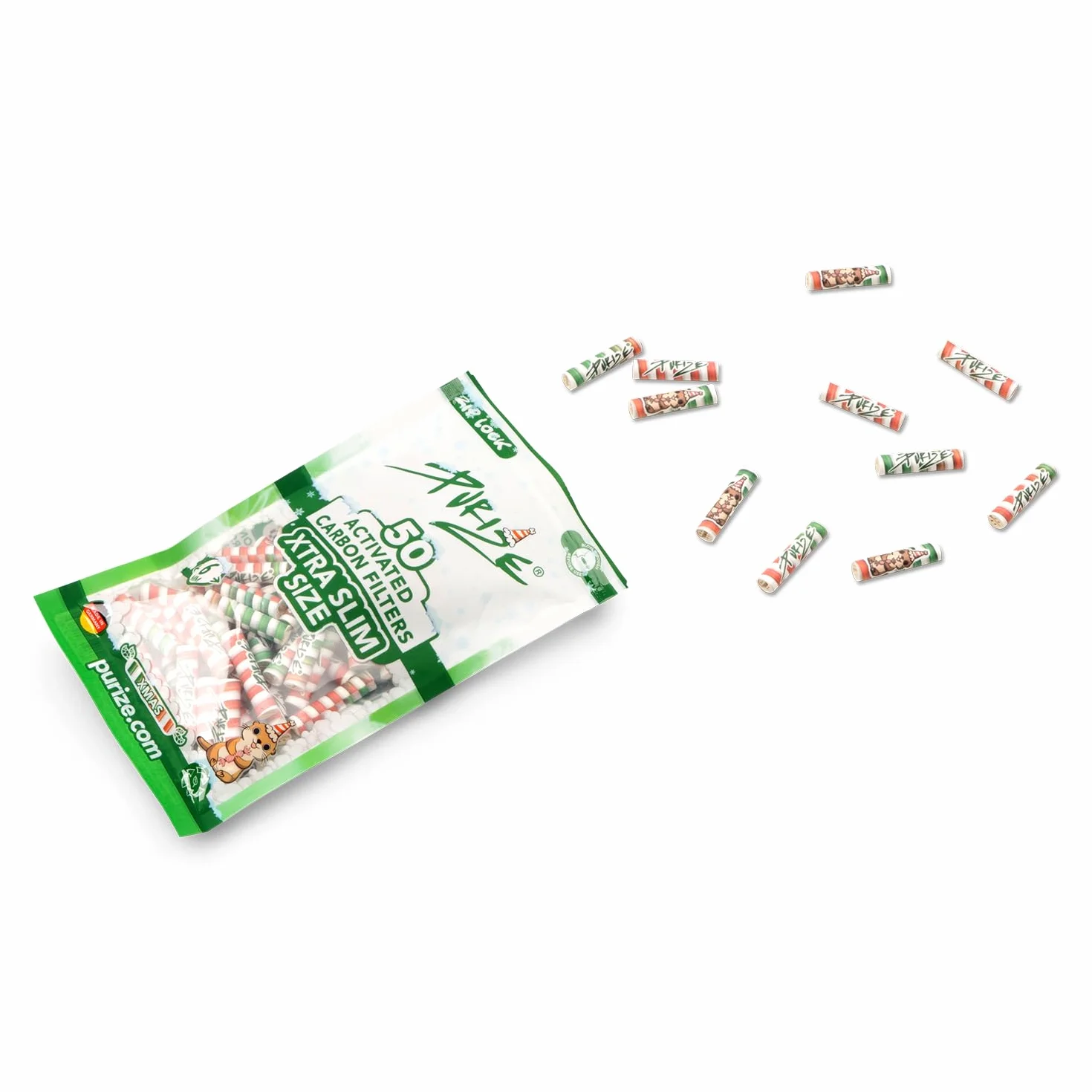 Zestaw 50 filtrów z węglem aktywnym PURIZE® XTRA Slim Size (XMAS)