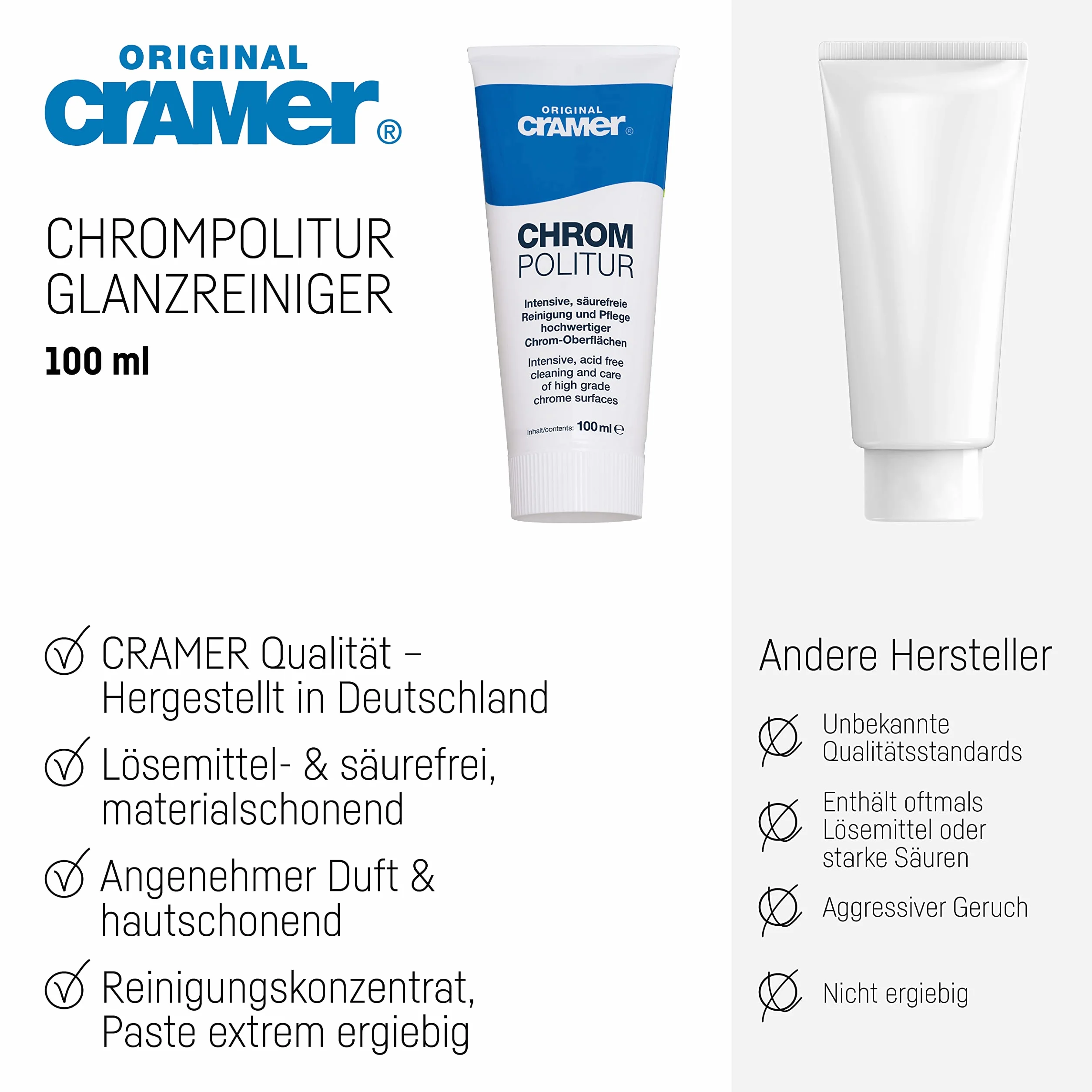 Cramer Chrom-Star politura do chromu 100 ml środek czyszczący bez kwasu