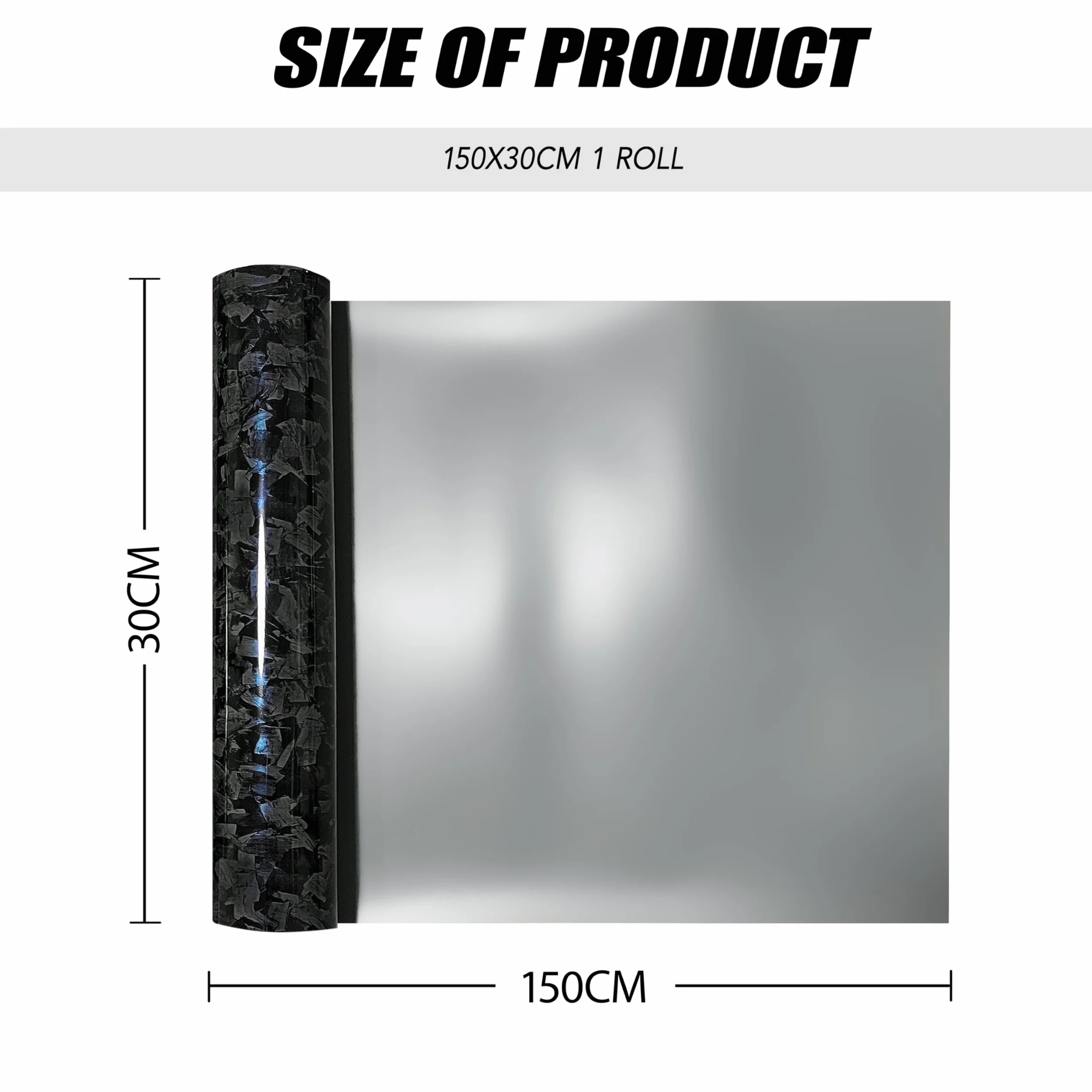 Folia karbonowa Forged 150 x 30 cm (czarno-niebieski gradient)
