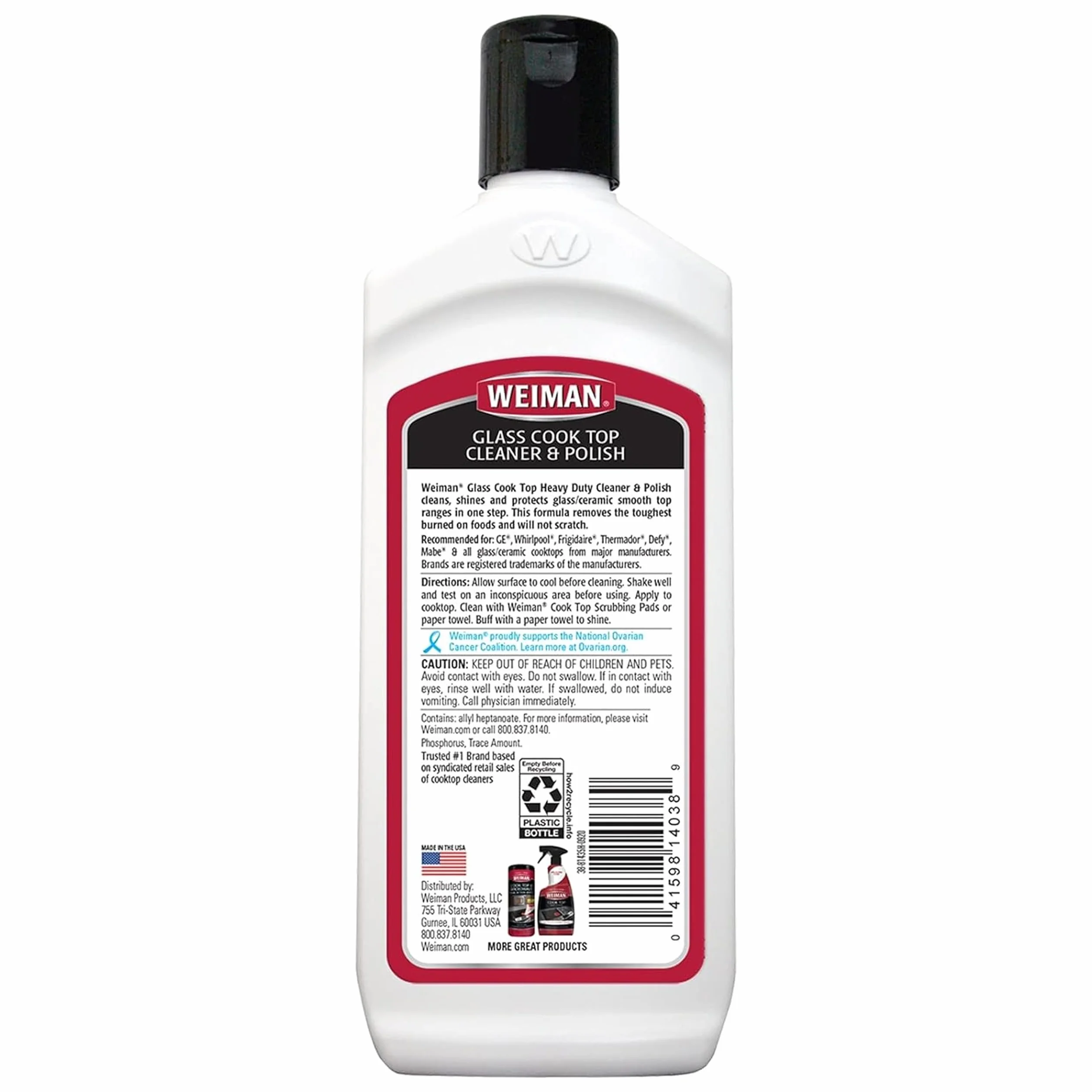 Weiman Glass Cook Top Cleaner and Polish Zestaw do czyszczenia płyt kuchennych z gąbką 300 ml