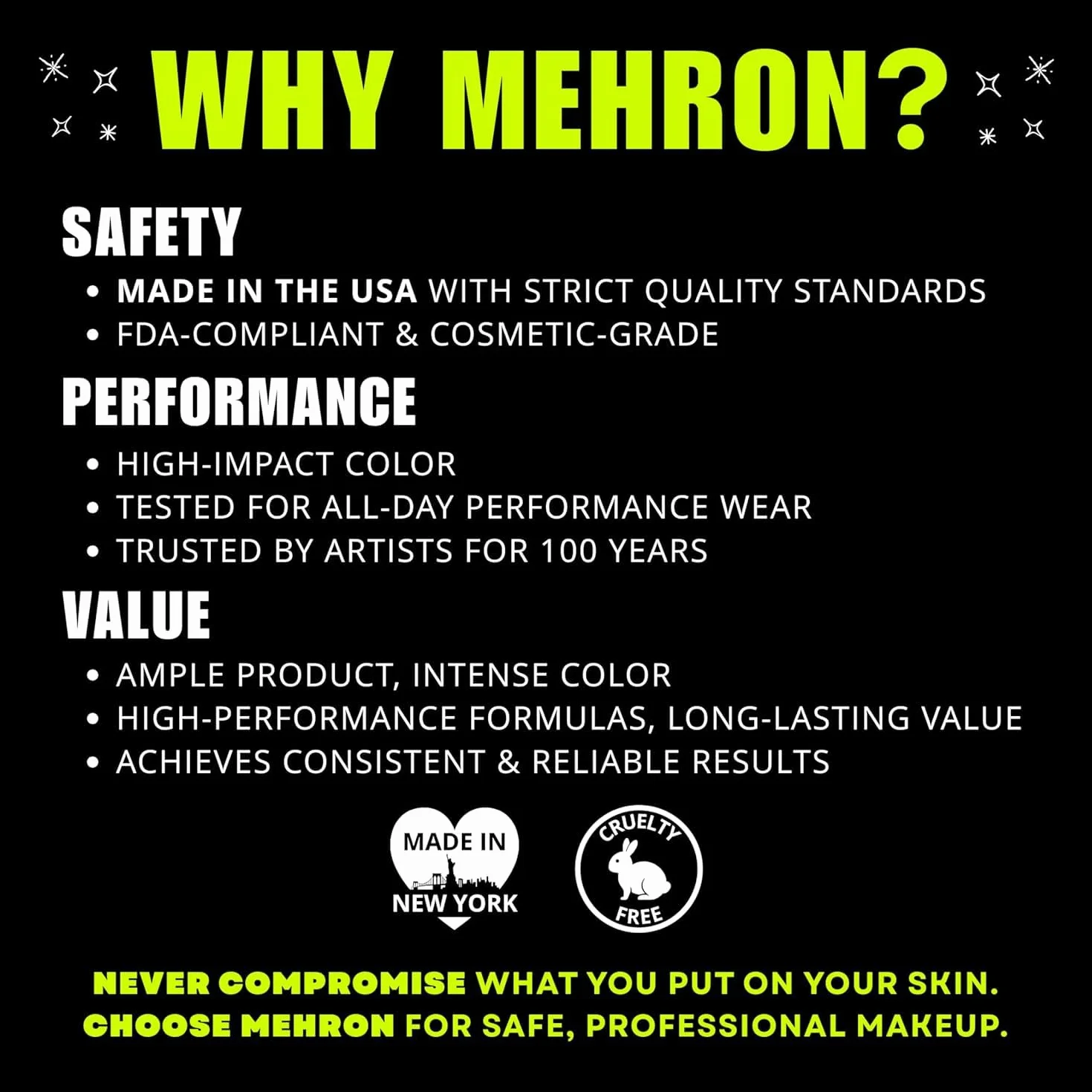 Mehron Inc. MTFX-N kolor czarnego zębów, Czarny, M