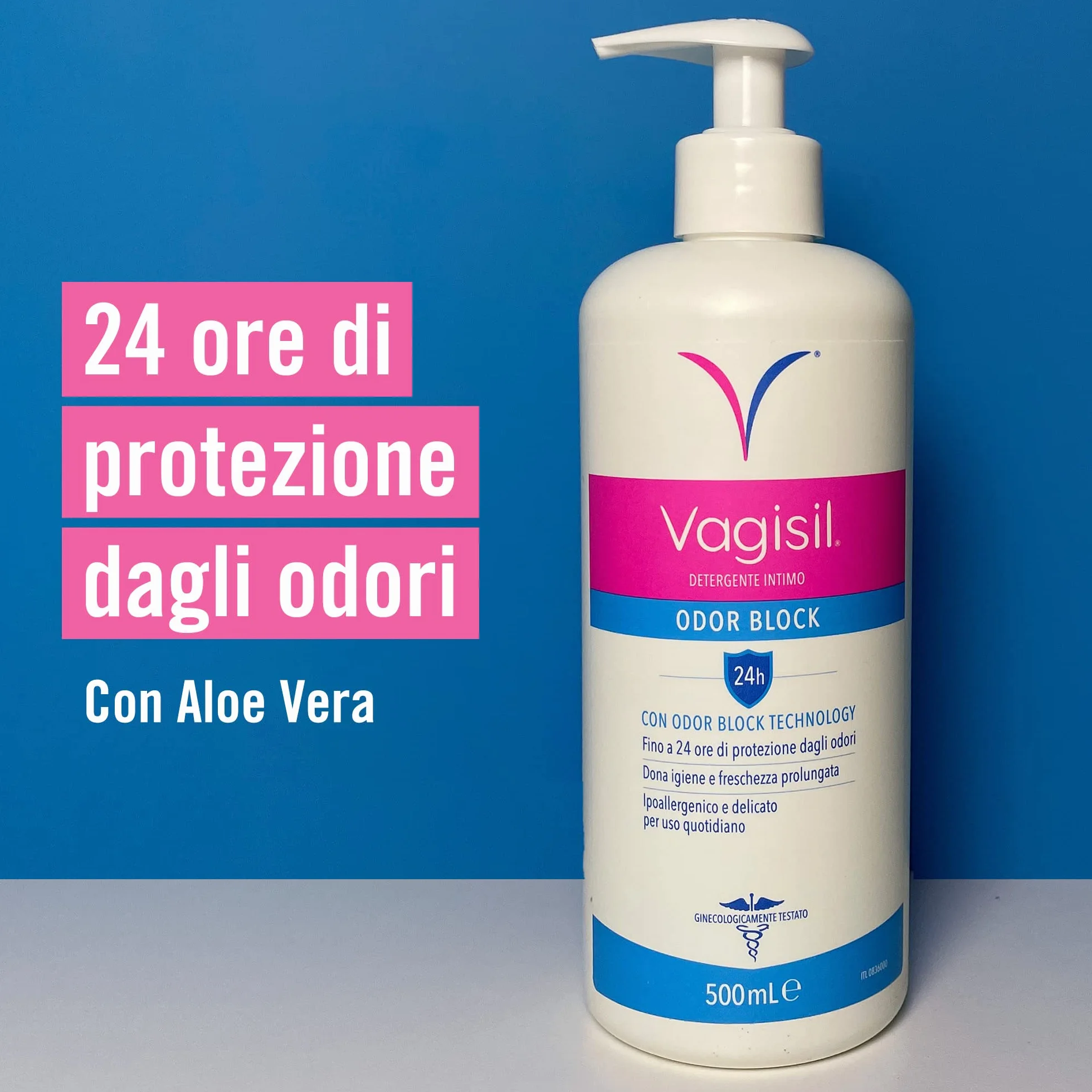 Vagisil Damska bielizna Odor Block, Codzienna higiena, Mydło Bielizna Kobieta, Odświeżający, Z Aloe Vera, 24h Ochrona Zapachów, 500 ml