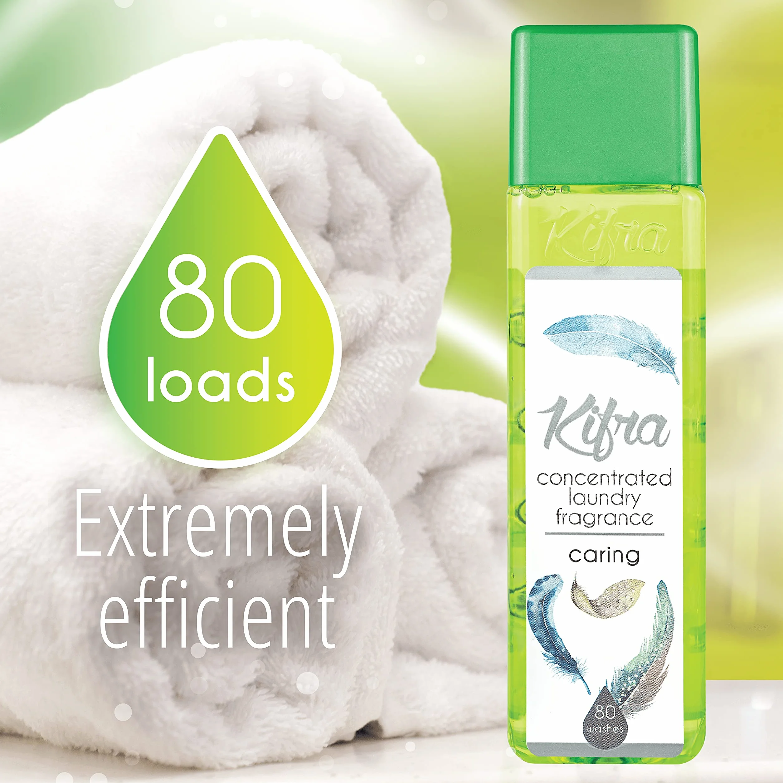 KIFRA Caring skoncentrowane perfumy do prania, 200 ml, 80 cykli prania, długotrwały zapach do prania