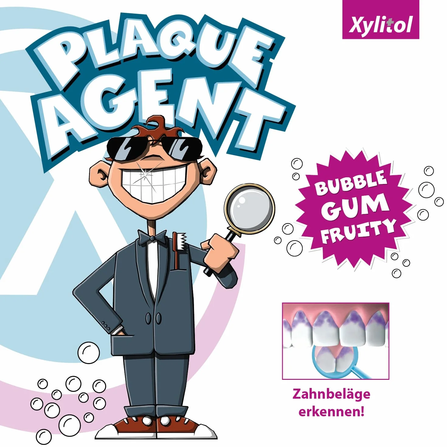 miradent Plaque Agent® roztwór do mycia zębów 500 ml | do kontroli płytki nazębnej dla dzieci | o przyjemnym smaku "Bubble Gum" | gotowy do użycia wraz z nasadką dozującą | bez erytrozyny | bez alkoholu