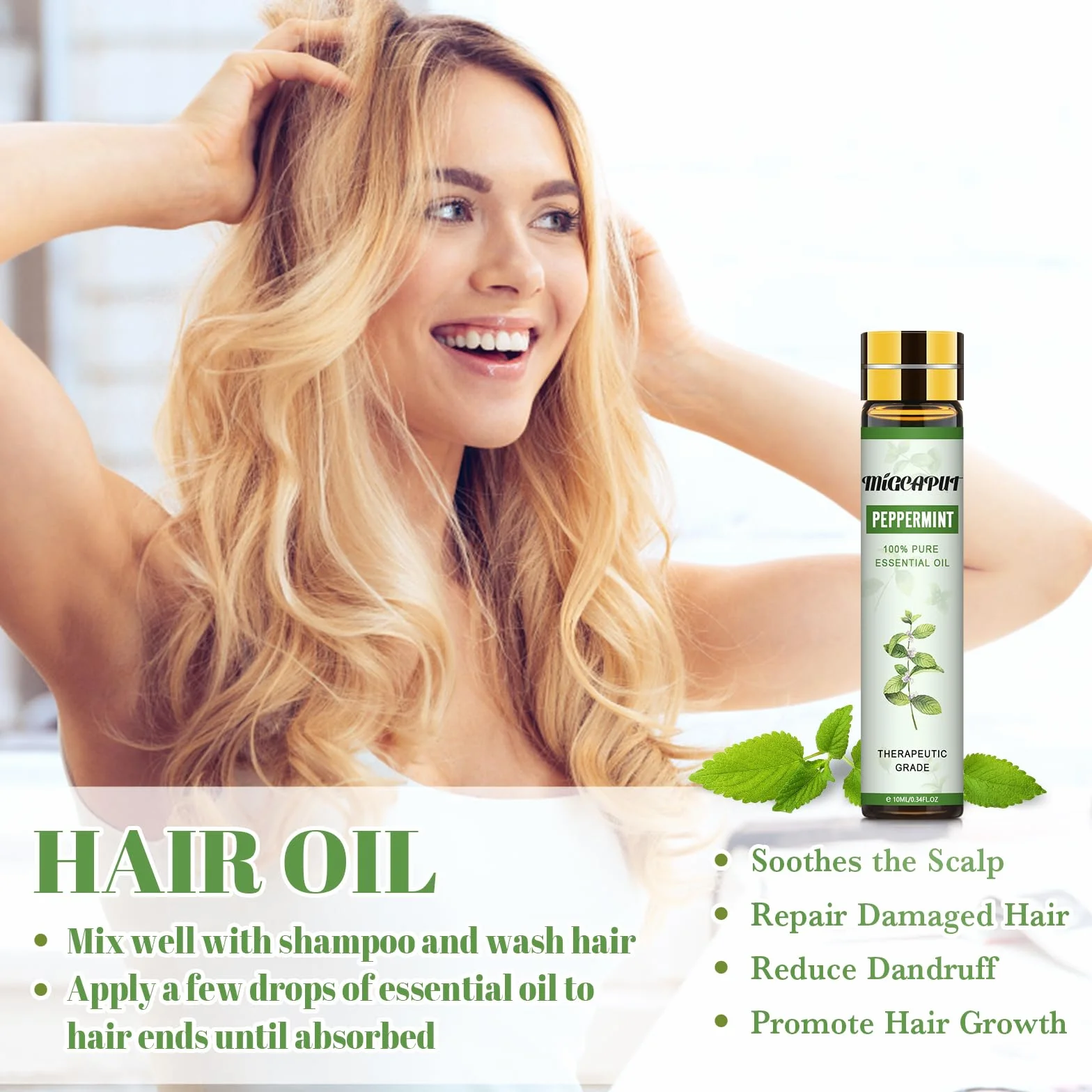 Olejek Eteryczny z Mięty Pieprzowej 100% Naturalny 2 x 10ML Zestaw do Aromaterapii