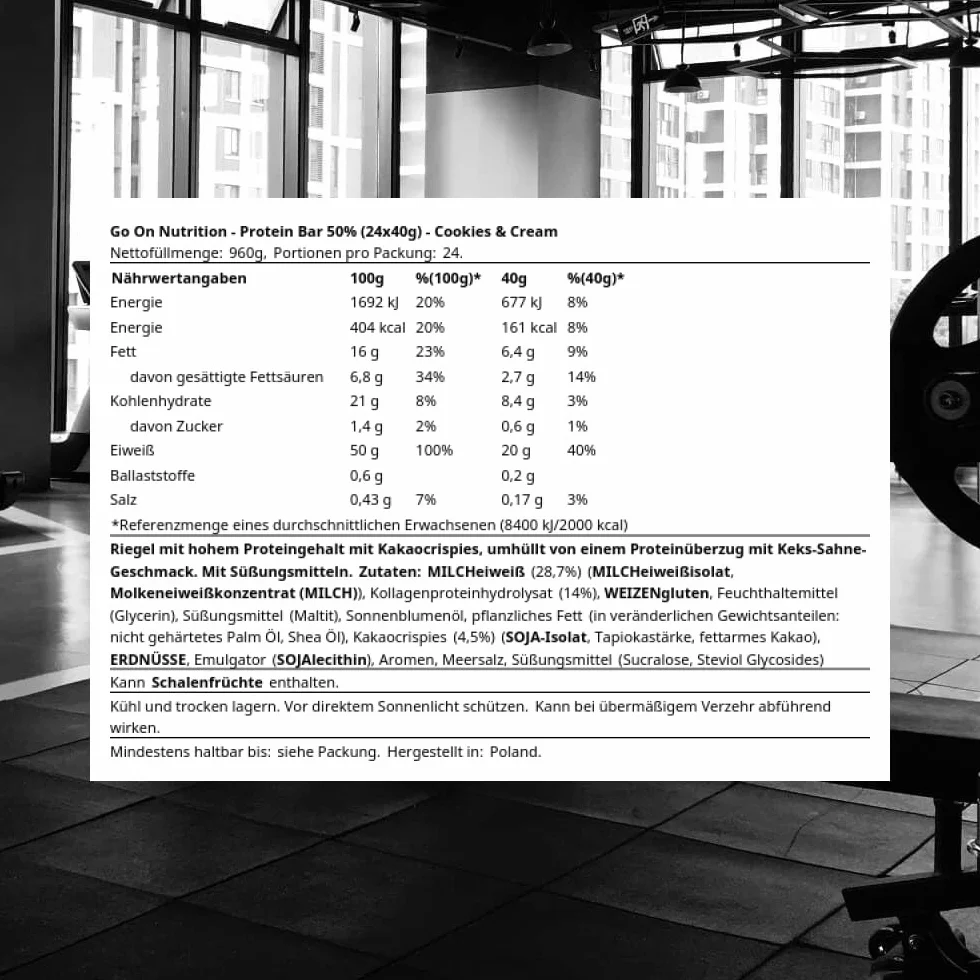 GoOn NUTRITION Batony proteinowe Ciasteczka i krem 24x40g bez cukru przekąski sportowe fitness z kolagenem