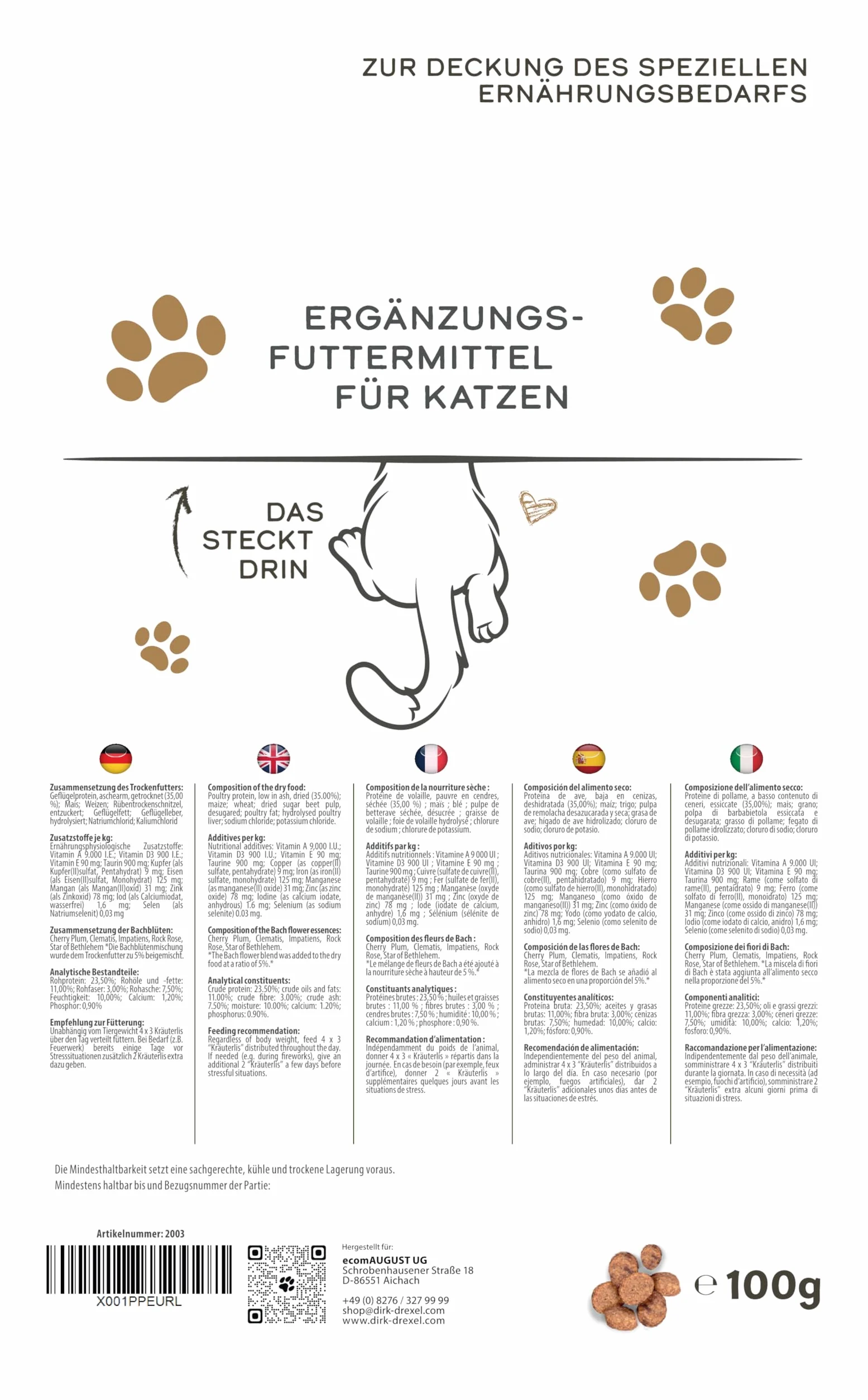 Relax zioła dla kotów 78 g strach i stres z kwiatami Bacha