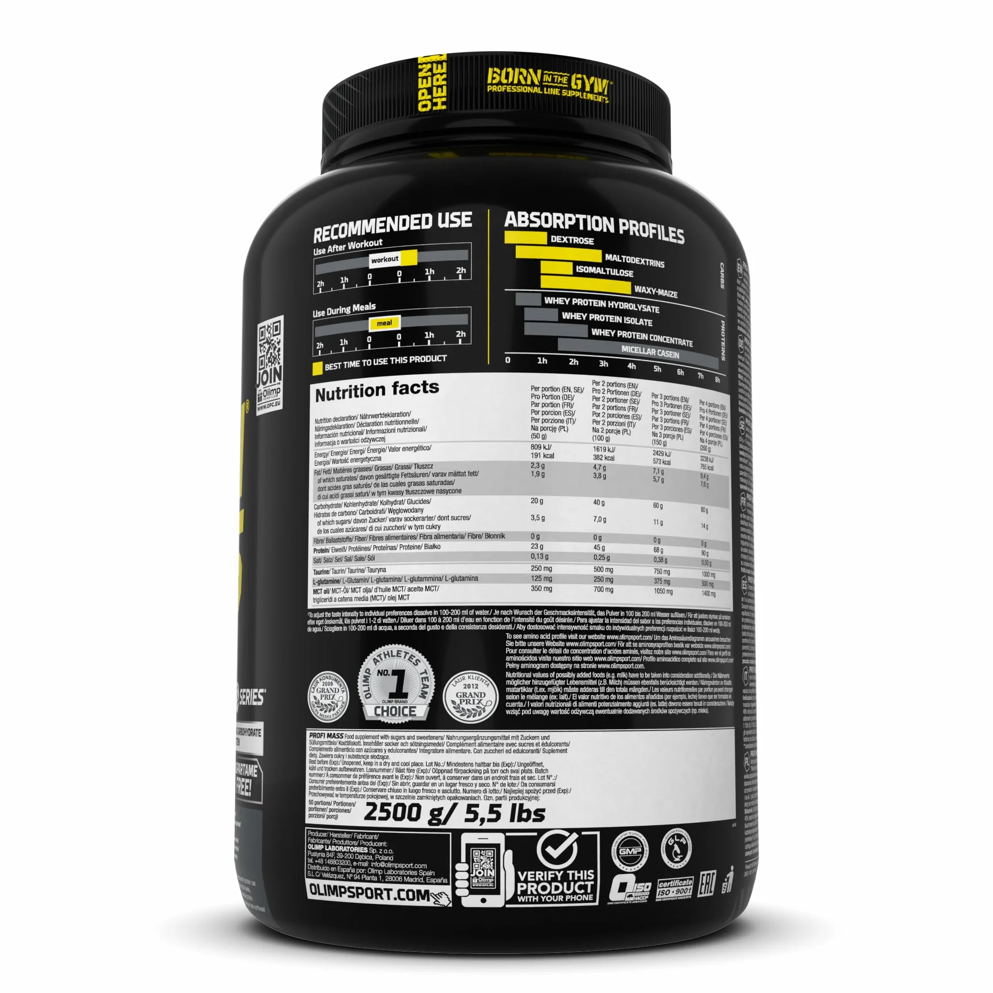 Olimp Profi Mass Weight Gainer, 2500 g Beutel (Schoko)