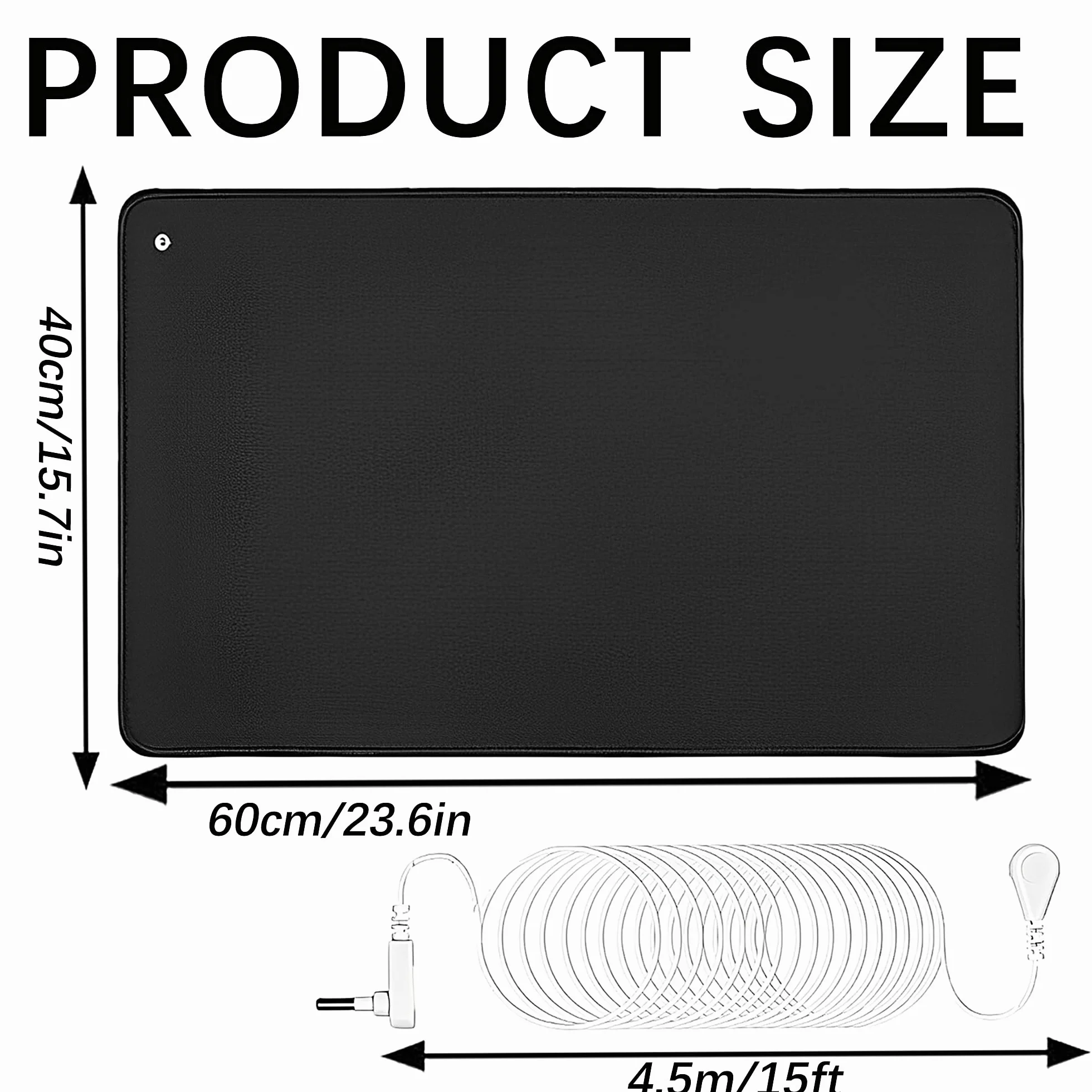 Mata Uziemiająca, Mata Uziemiająca dla Lepszego snu, 40 * 60 cm, Uniwersalna Podkładka Uziemiająca, duża Czarna Podkładka Uziemiająca, do Użytku w Domu, Biurze, Pracy - Mata Uziemiająca