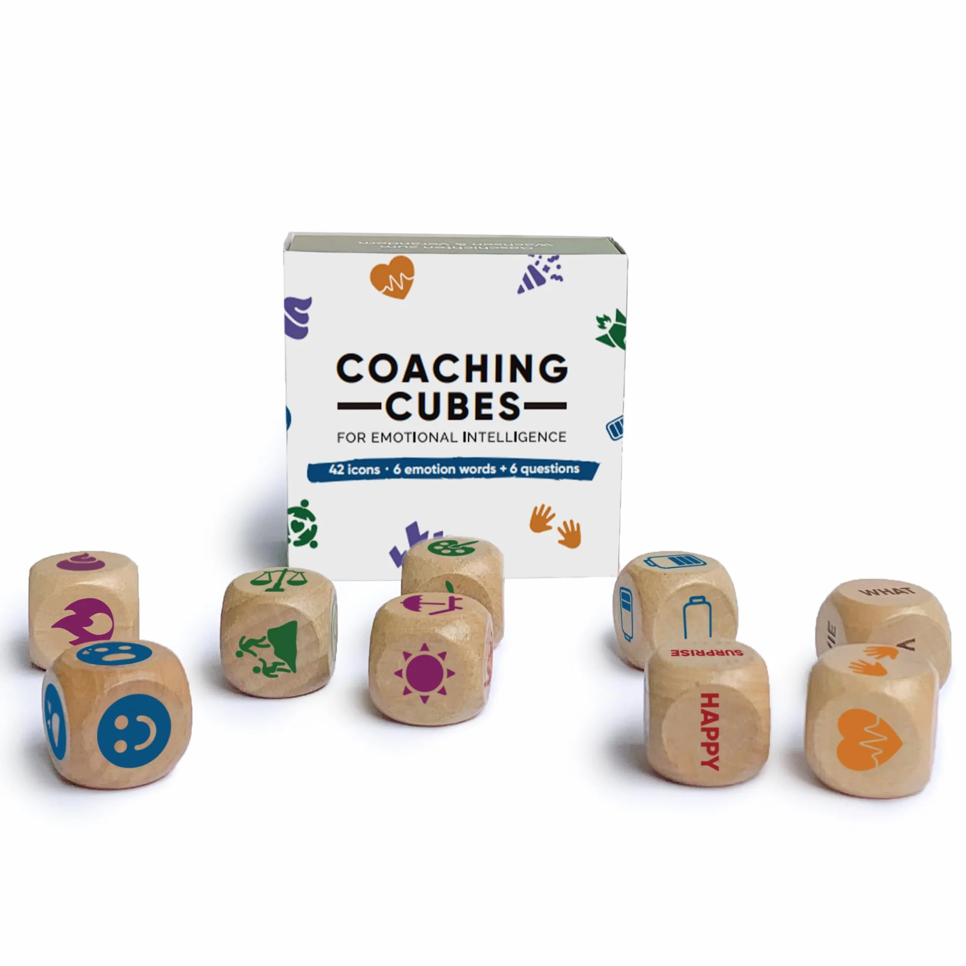 metaFox Kostki coachingowe do inteligencji emocjonalnej - 9 kostek z pytaniami coachingowymi dla emocji, rozwoju osobistego – użyj jako narzędzi terapeutycznych, kostek do opowiadania, gier