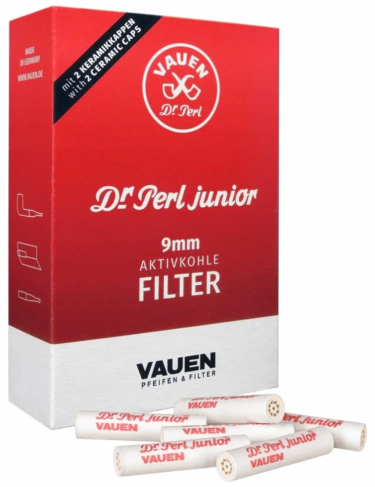 19760/1 Dr. Perl Junior filtr z węglem aktywnym, duży - 9 mm - Jubox 40 sztuk - VAUEN, papier