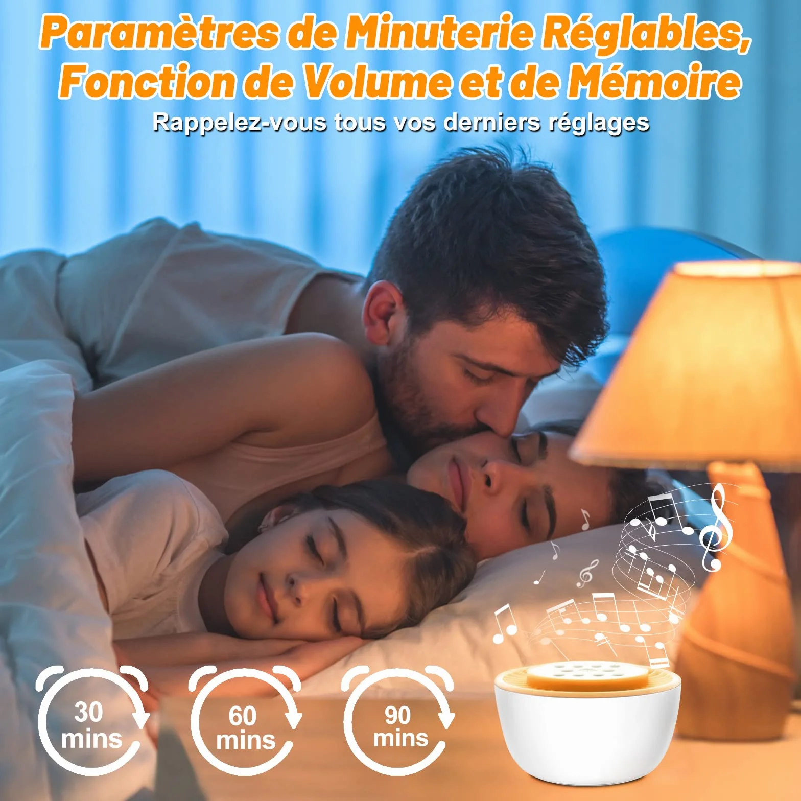 White Noise Machine Przenośny szum dla Niemowląt z 36 Relaksującymi Dźwiękami Funkcją Pamięci i Timerem Zasilany przez USB-C aby Pomóc zasnąć dzieciom i dorosłym
