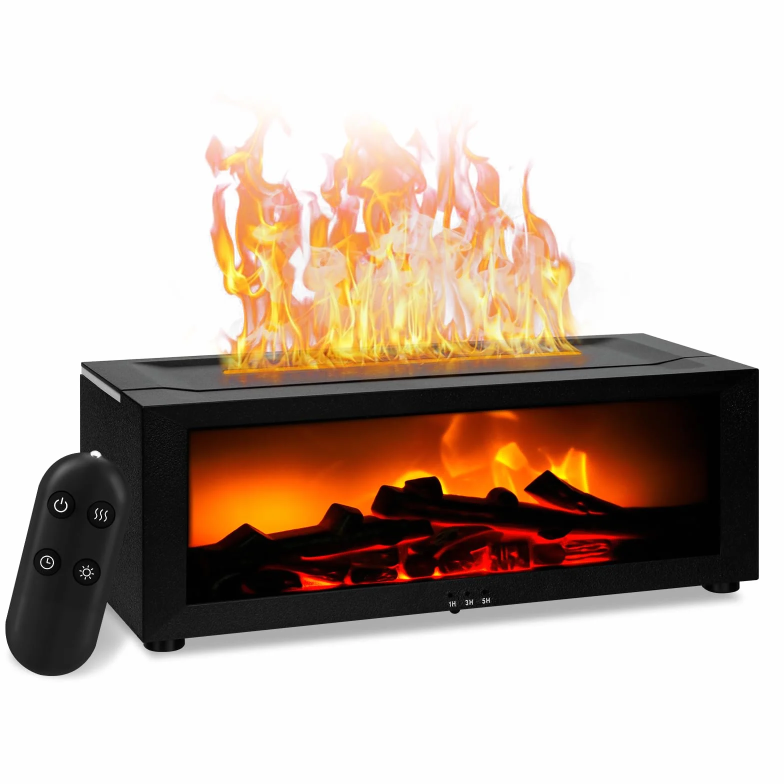 3D Flame Aroma Diffuser 150 ml cichy nawilżacz z pilotem zdalnego sterowania dyfuzor kominkowy 7-kolorowe oświetlenie LED lampka nocna