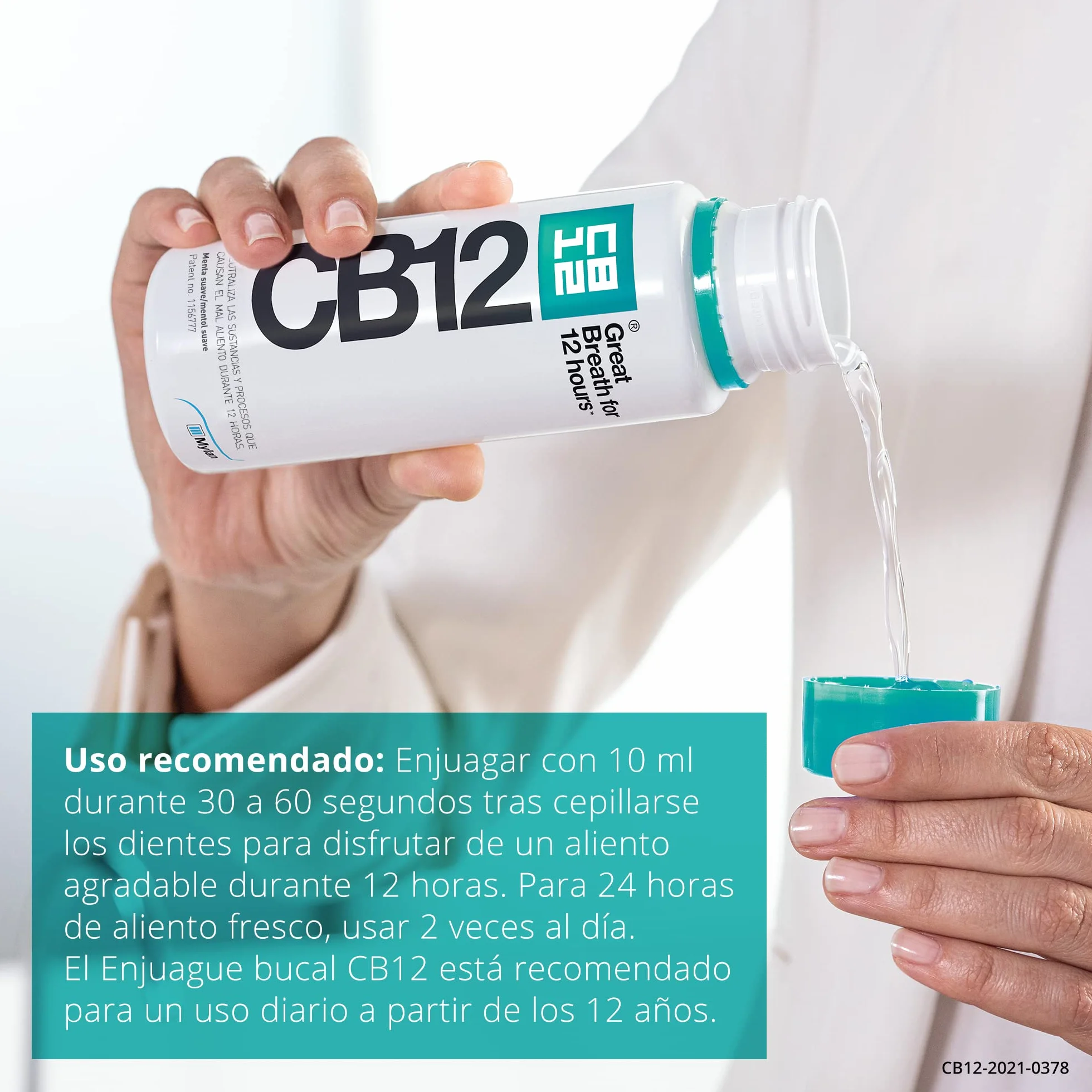 CB12 Płukanie jamy ustnej - zwalcza główną przyczynę nieświeżego oddechu - naukowo udowodniony efekt przez 12 godzin - 250 ml Mięta